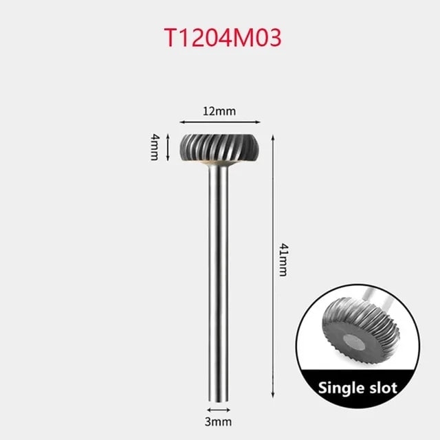 T1204M03 T Tipi Karbür Döner Törpü Tungsten Çelik Taşlama Kafası Planya Metal Ark Disk Düz Kafa T1203M03 Matkap Ucu Çapak Oyma Bıçağı (Yurt Dışından)
