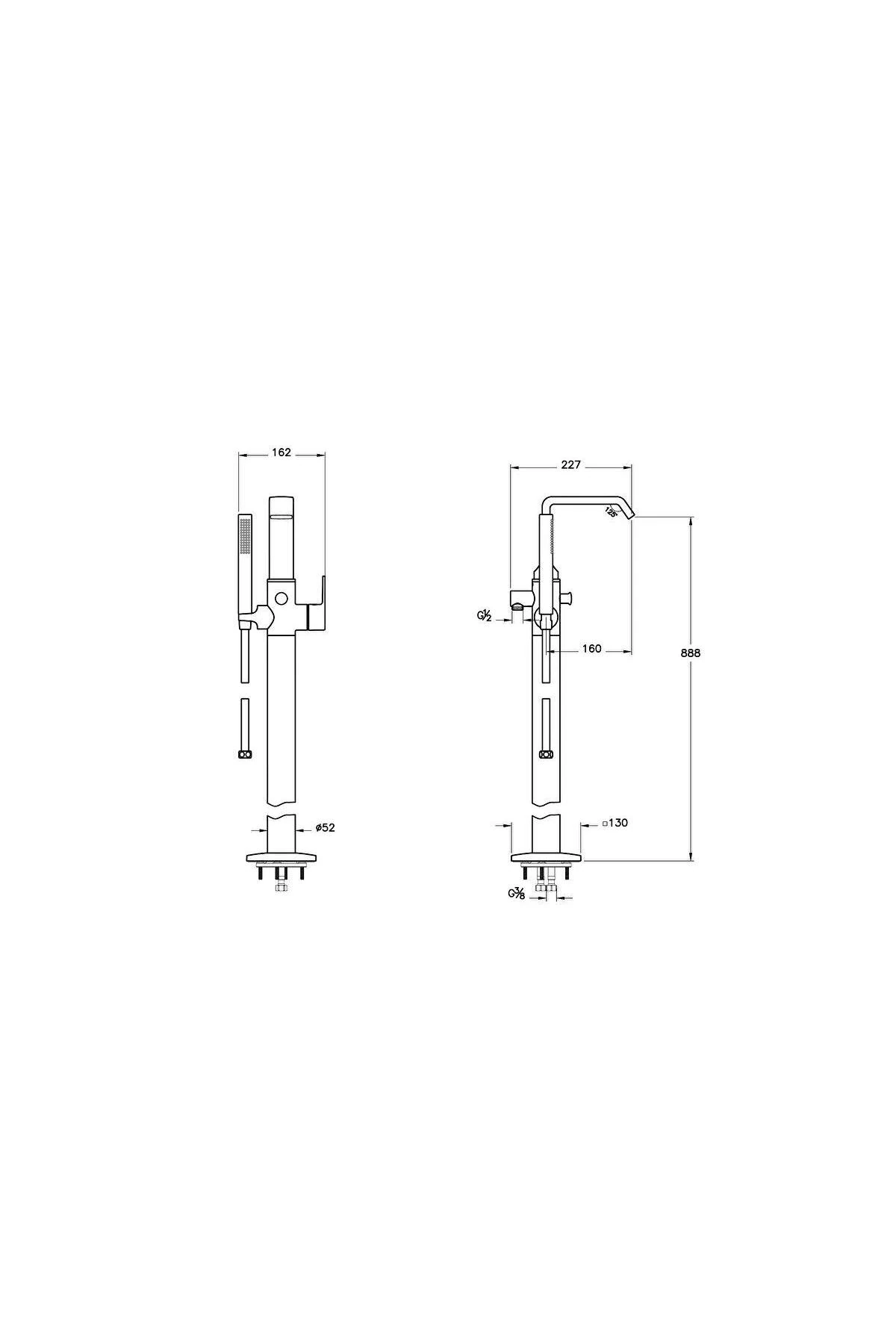 A4276939 Suıt Küvet Bataryası Yerden El Duşlu P.siyah