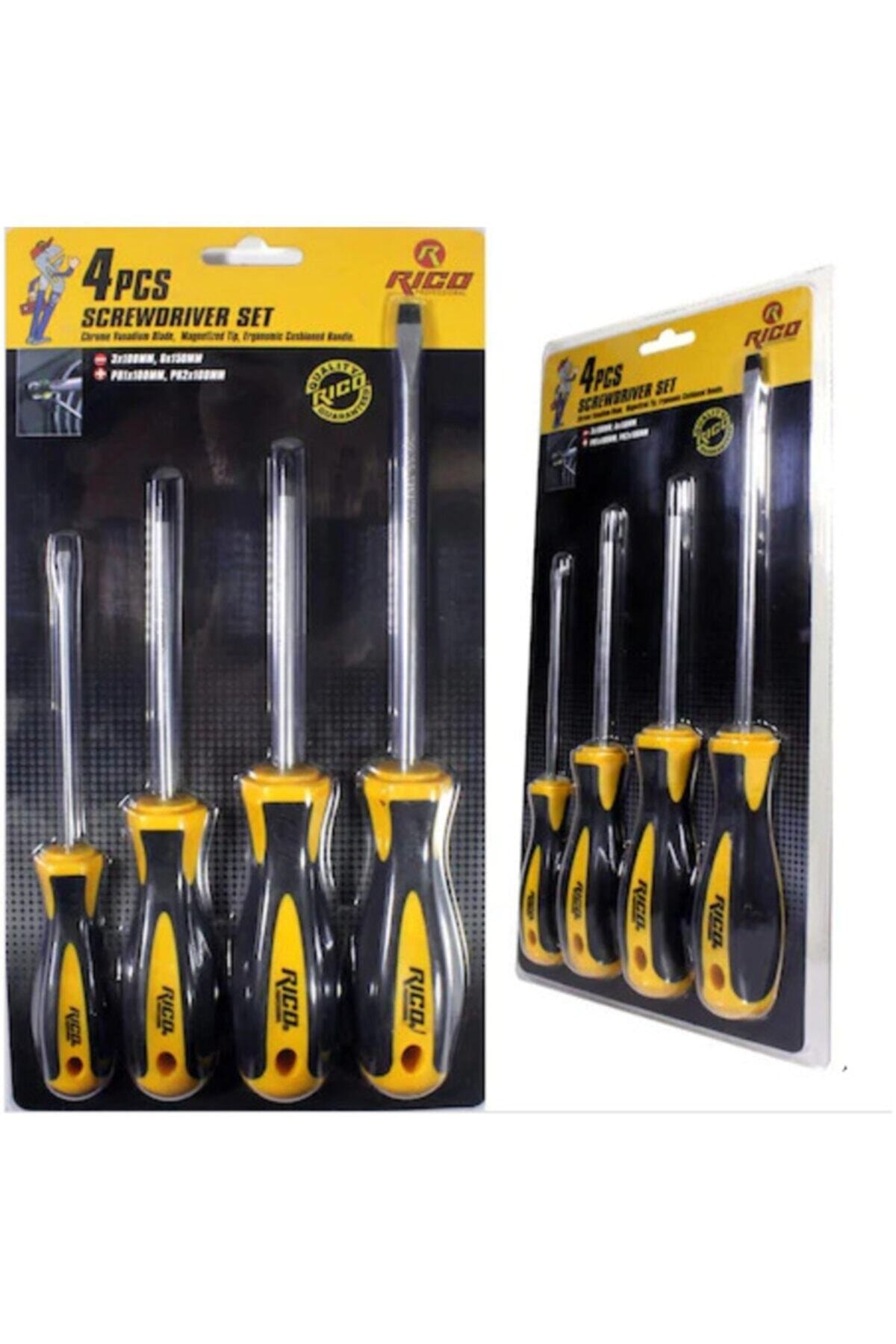 RİCO 003-rk0032 4 Dört Parça Klasik Tornavida Seti Takımı
