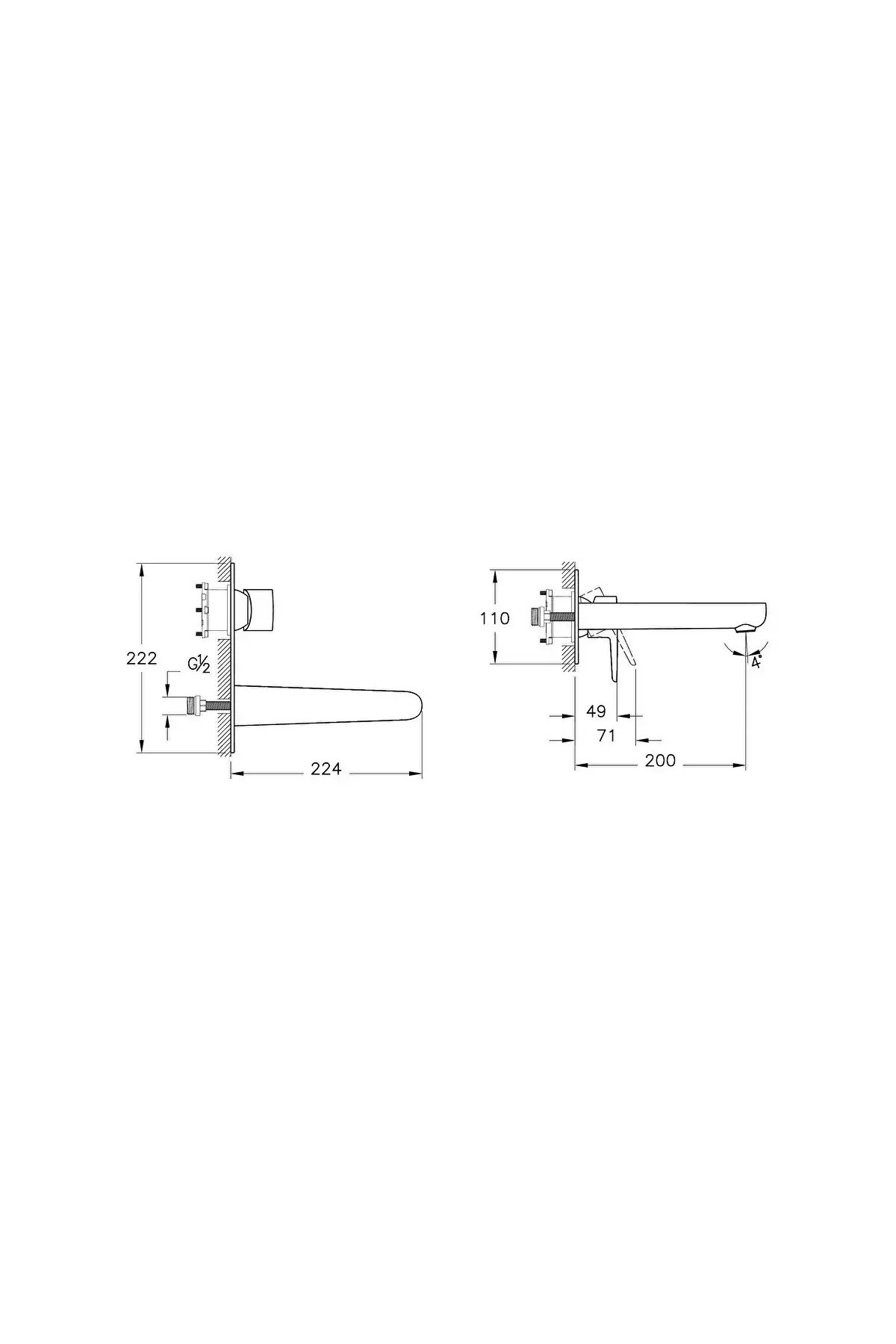 Flow Soft Ankastre Lavabo Bataryası (SIVA ÜSTÜ GRUBU) Krom A43175