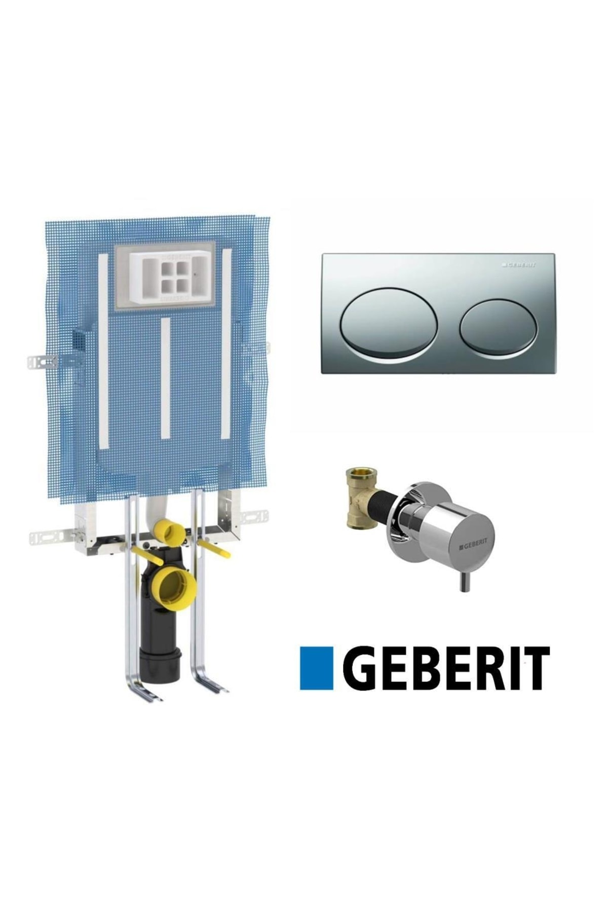 Alpha 8 Cm Gömme Rezervuar + P.krom Buton + Ara Kesme Valf 3 Parça Set