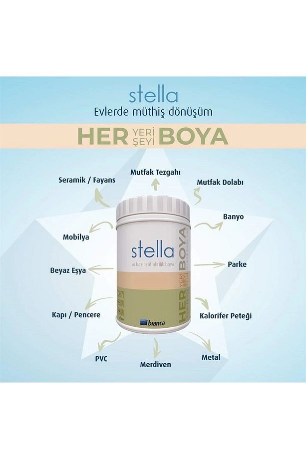 Stella Yeni Nesil Dönüşüm Boyası Beyaz - Dolap-Fayans-Cam-Plastik-Ahşap-Duvar