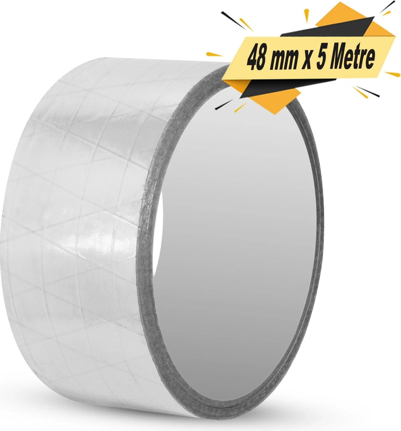 Alüminyum Folyo Bant 48 mm x 5 mt Sızdırmaz Takviyeli Yanmaz Soba Borusu Bandı