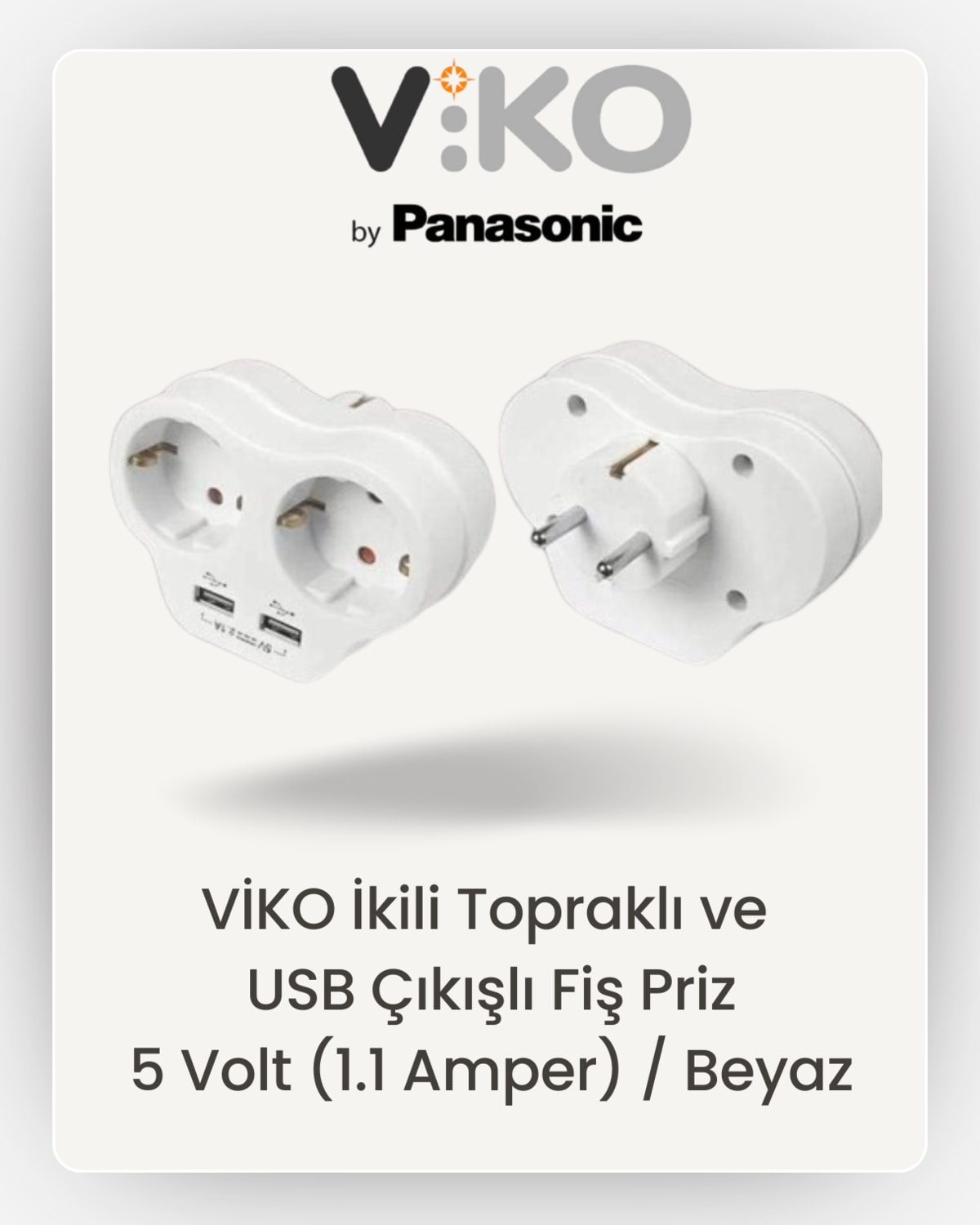 Ikili Topraklı-Usb Çıkışlı Priz