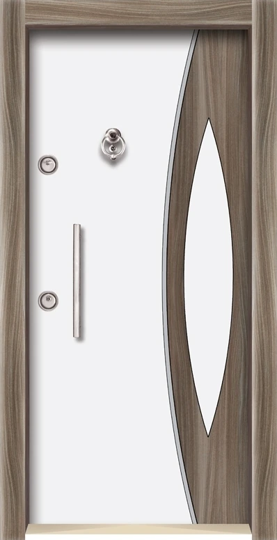 3561 Ahşap Kaplama Çelik Kapı, Kaplama Daire Kapısı Tırnaklı Sistem