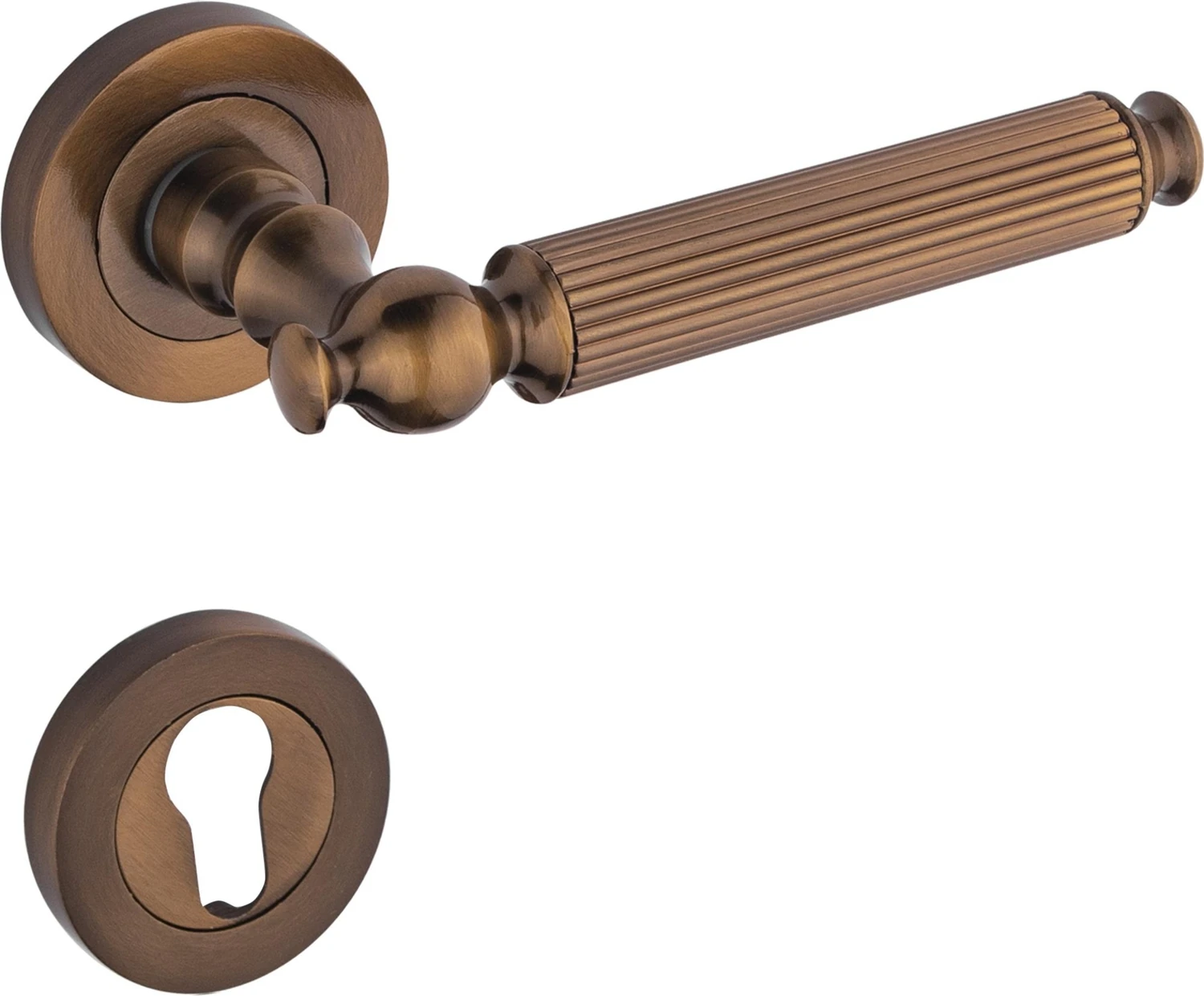 Hanedan Antik Rozetli Çelik Kapı Kolu Sağ Basar Tek Yön 1 Adet