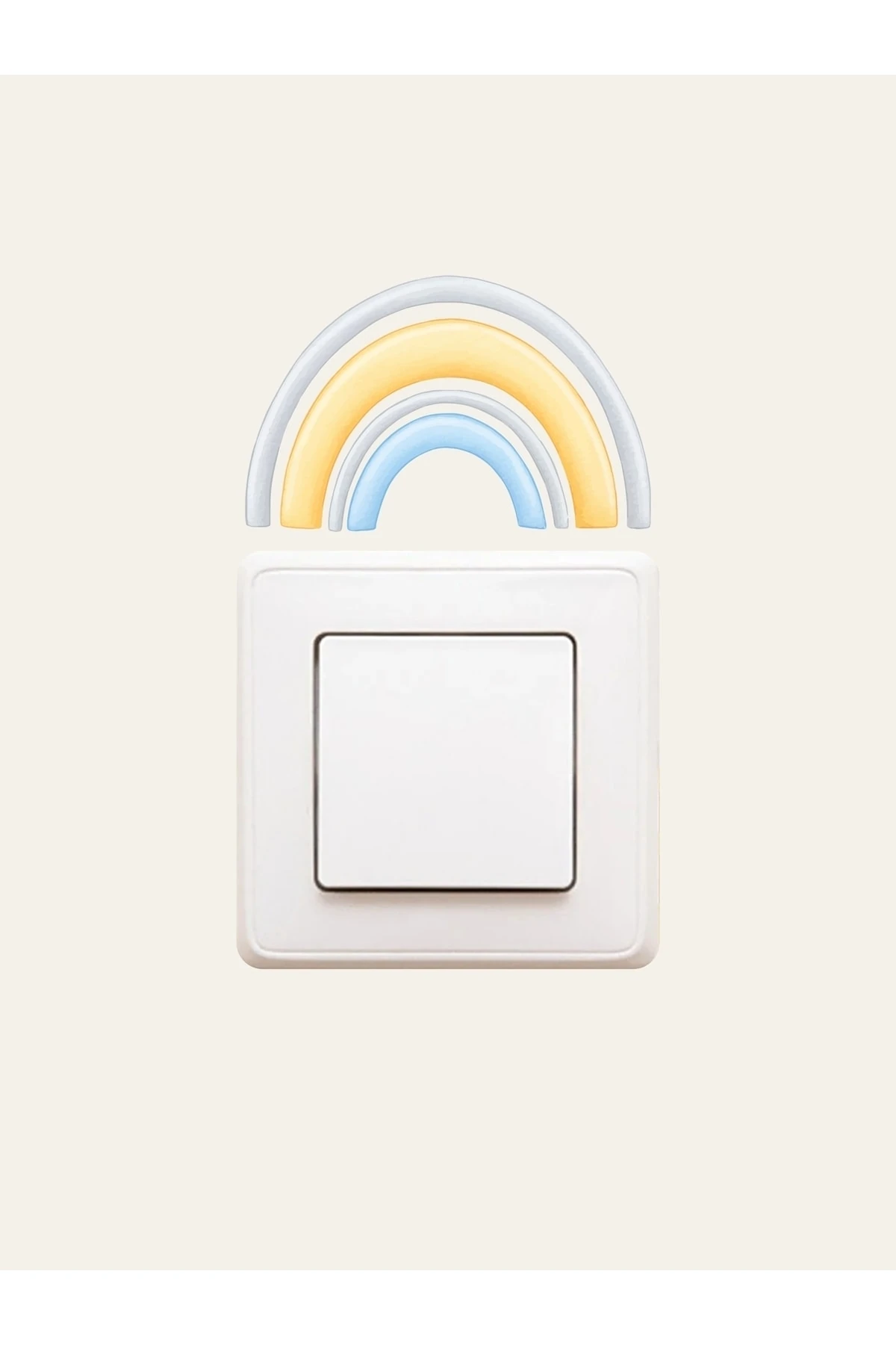 Sevimli Gökkuşağı Dekoratif Priz Duvar Sticker