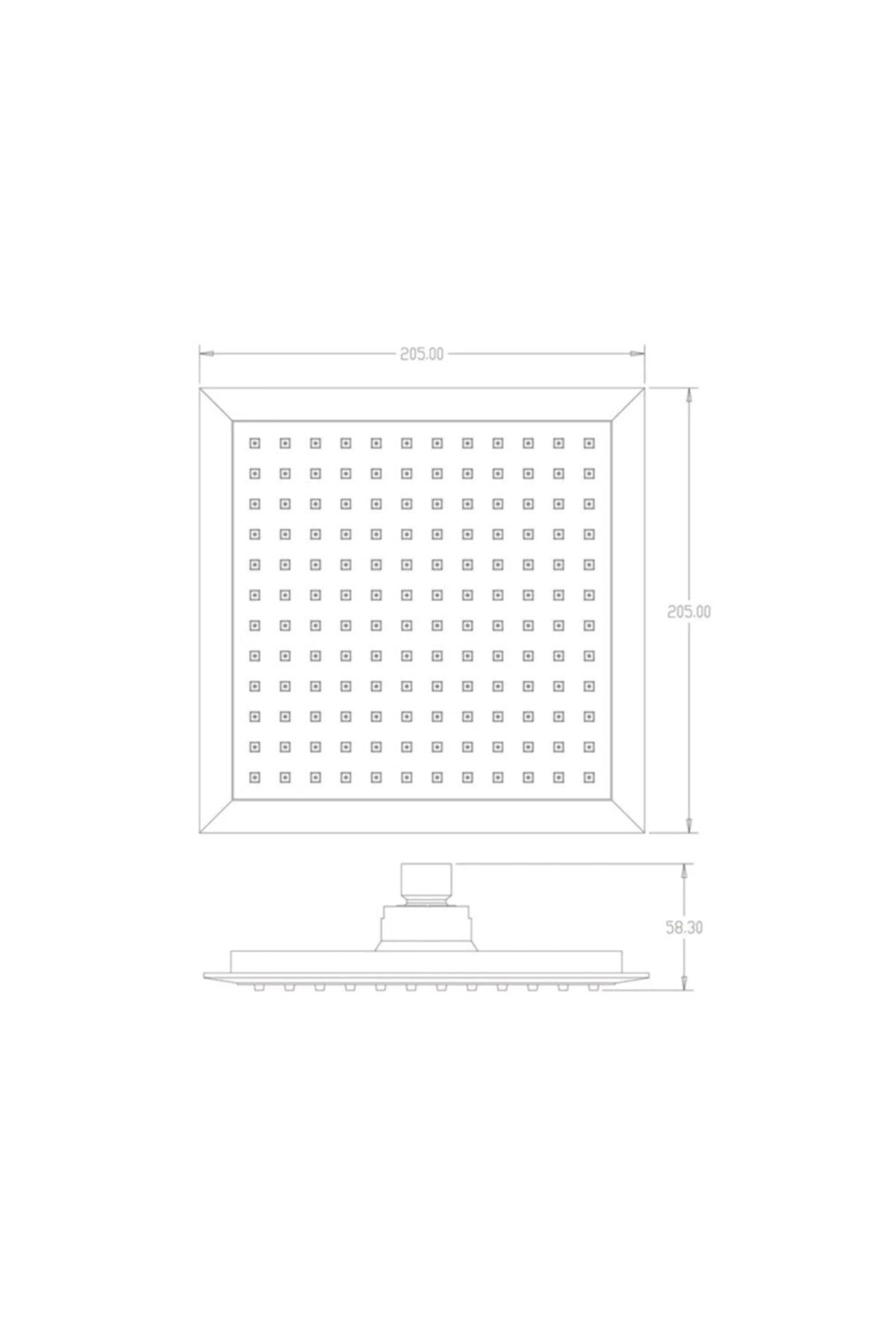 Quadro Kare Ince Tepe Duş Başlığı