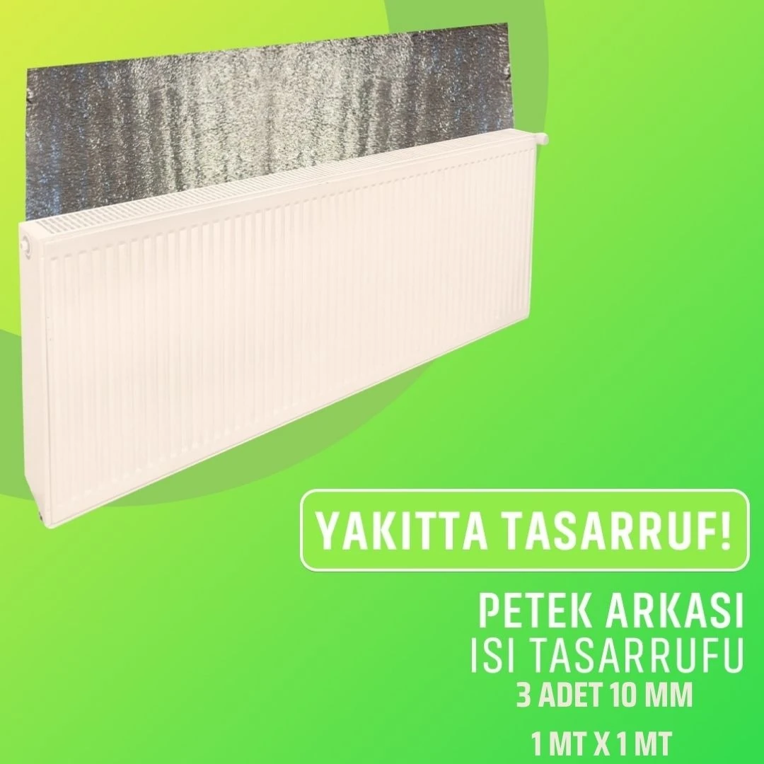 PETEK ARKASI TEK TARAFI FOLYOLU ISI YALITIM LEVHASI 10 MM ( EN : 1 MT BOY: 1 MT ) 3 ADET