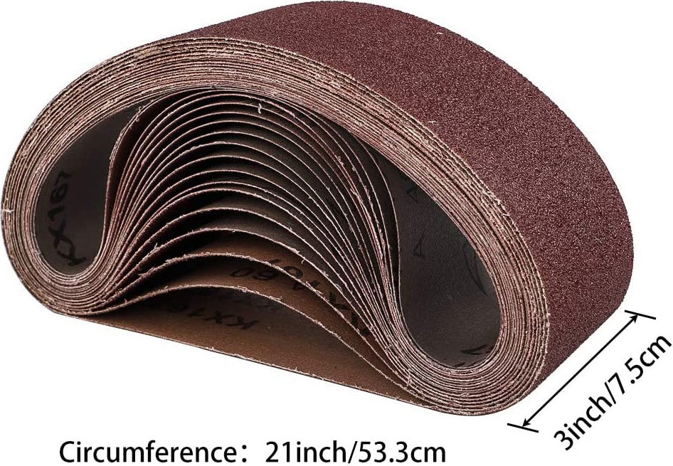 18 Paket Zımpara Kayışı 3X21 Inç (75X533MM) Alüminyum Oksit Zımpara Kayışı (3 Adet 60 80 120 180 240 400 Grit) Bantlı Zımpara Makinesi Için (Yurt Dışından)