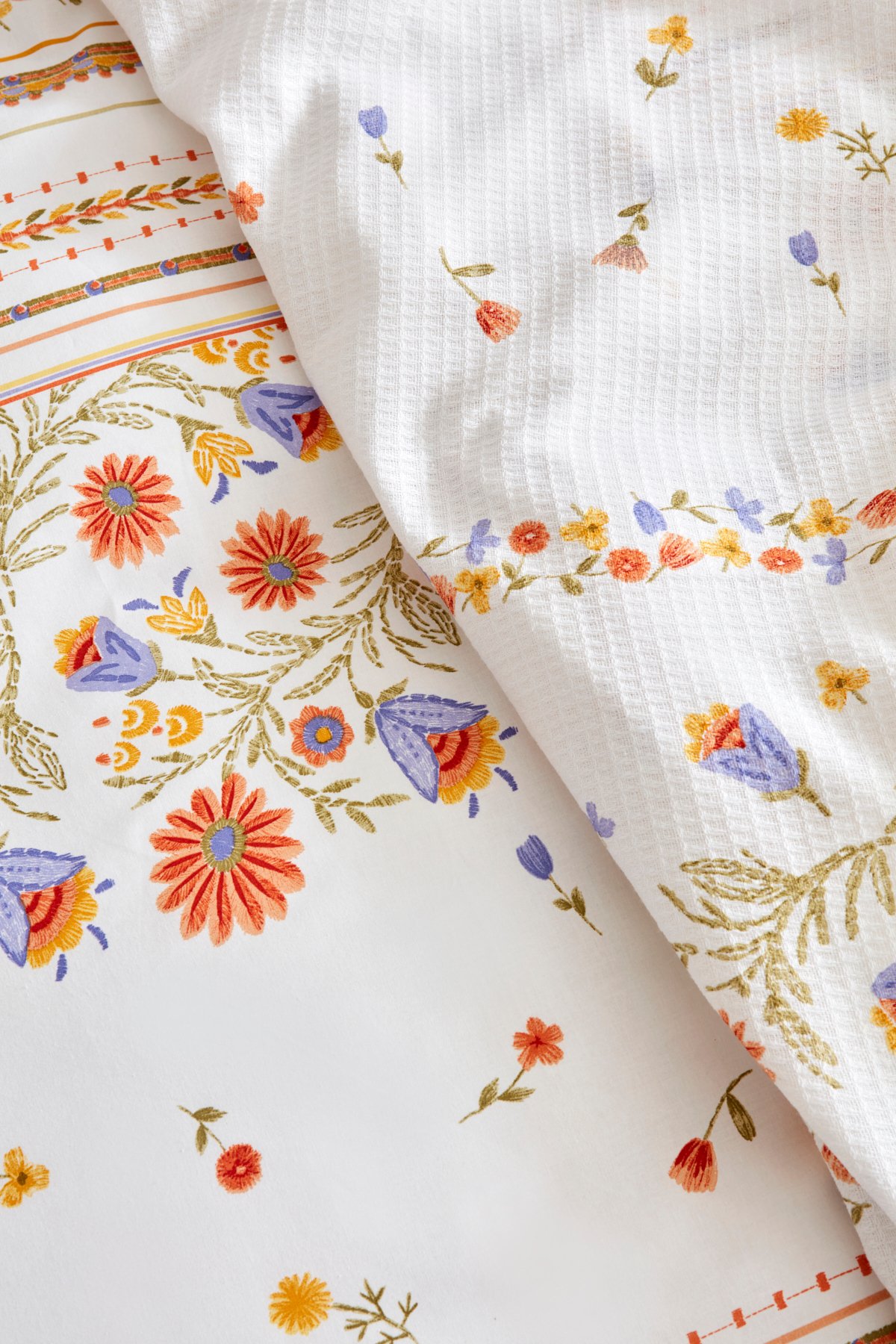 Clarice %100 Pamuk Çift Kişilik Nevresim Pike Takımı Multicolor