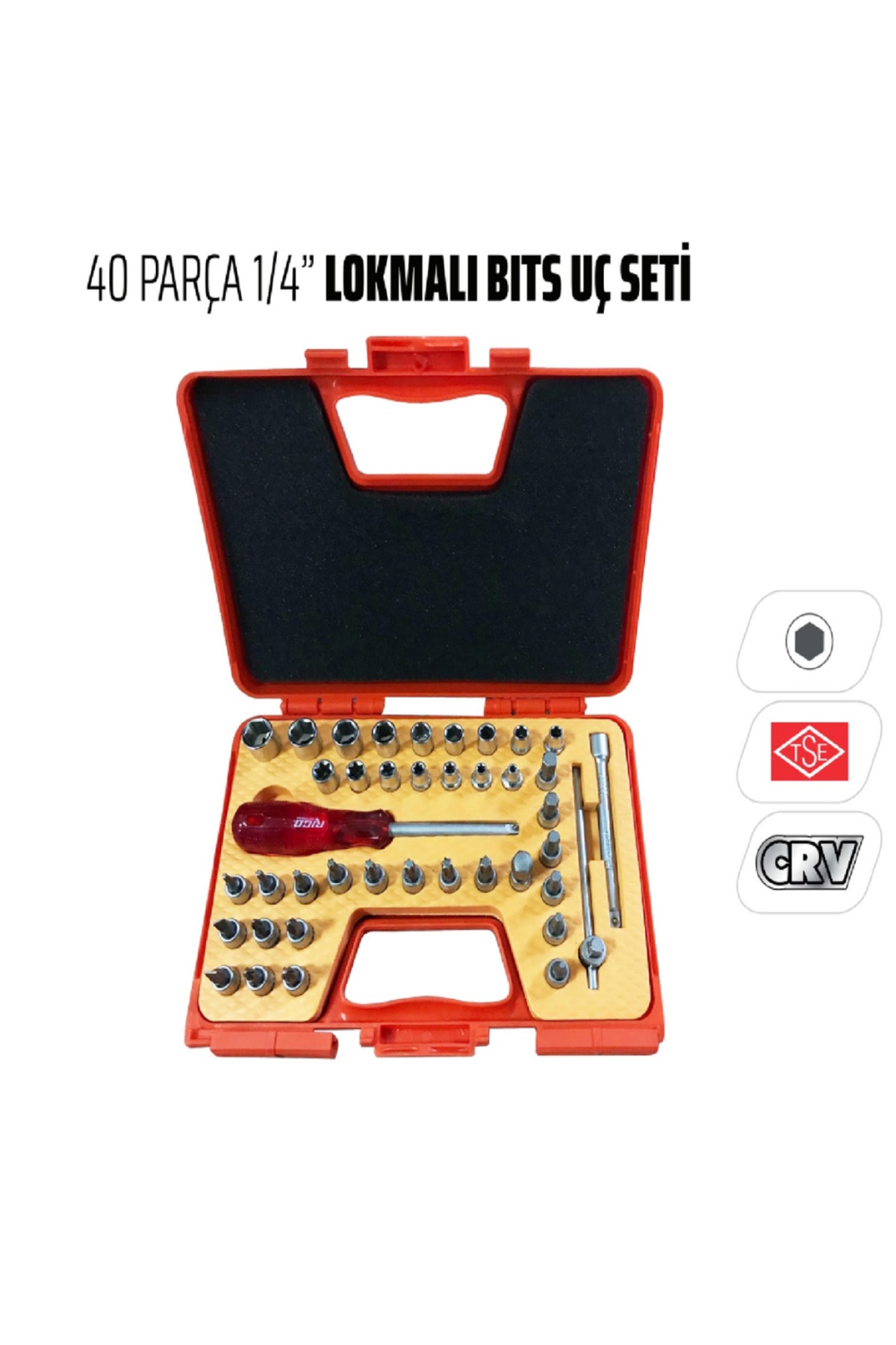 40 Parça 1/4” Lokmalı Bits Uç Seti
