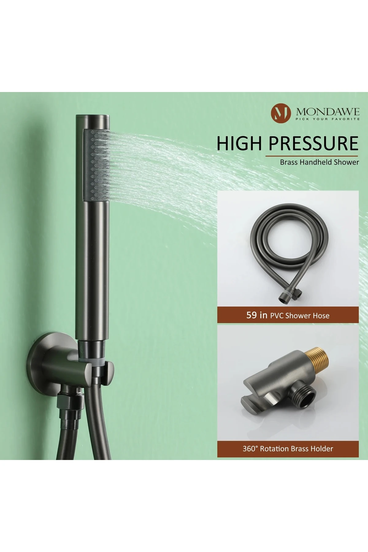 Banyo Bataryası ve Duş Seti Takım Ankastre 3 Yollu Model Antrasit Renk Sıva Altı Dahil 7 Yıl Garanti