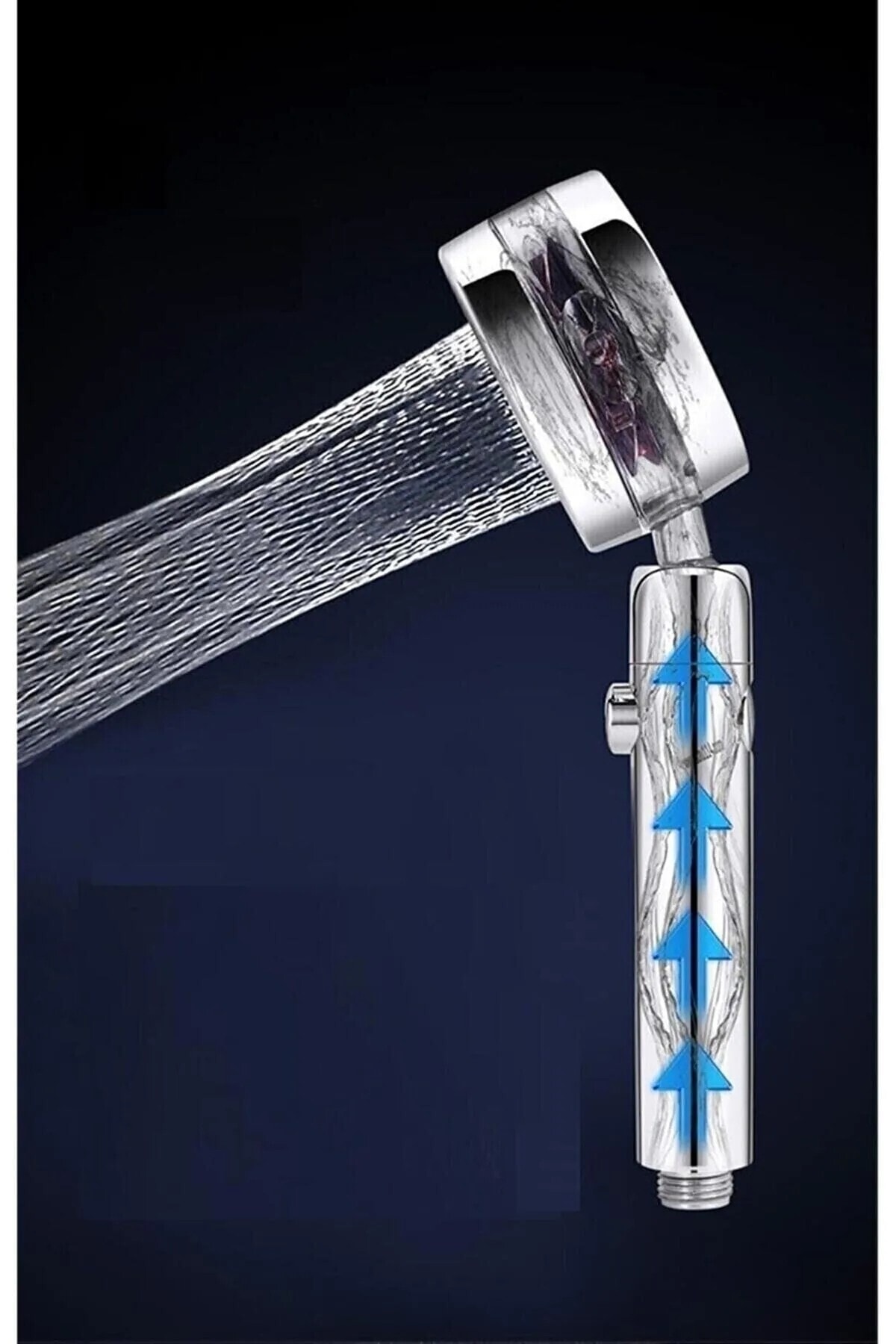 Turbo Pervaneli Duş Başlığı Seti Mafsal Krom – Yüksek Basınçlı, Ekonomik ve Su Tasarruflu