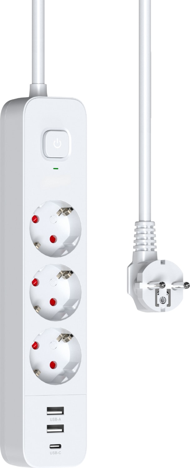 1.8mt Akım Korumalı Priz 3 Lü Grup Priz Çocuk Korumalı 2 USB +1 Type C Girişli 3lü Priz