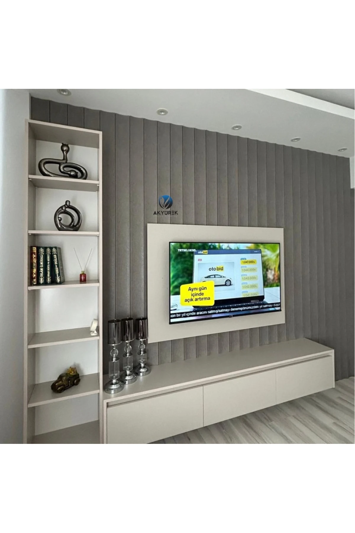 AKYÜREK LB 3821 MODEL SLATE GRİ RENK DEKOR PROFİL DUVAR KAPLAMA PANEL LAMBRİ