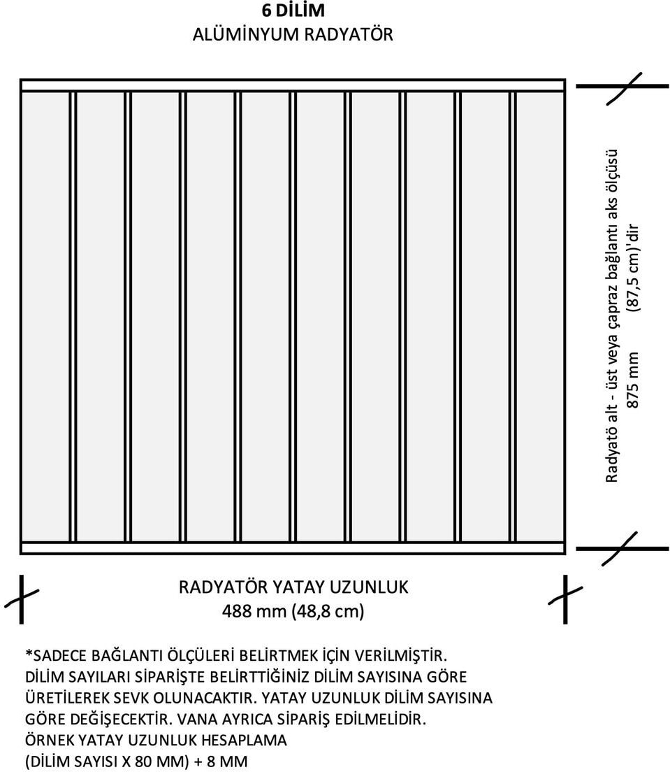 Alüminyum Panel Radyatör Klasik 900X6 Dilim Ral 9010 Radyatör