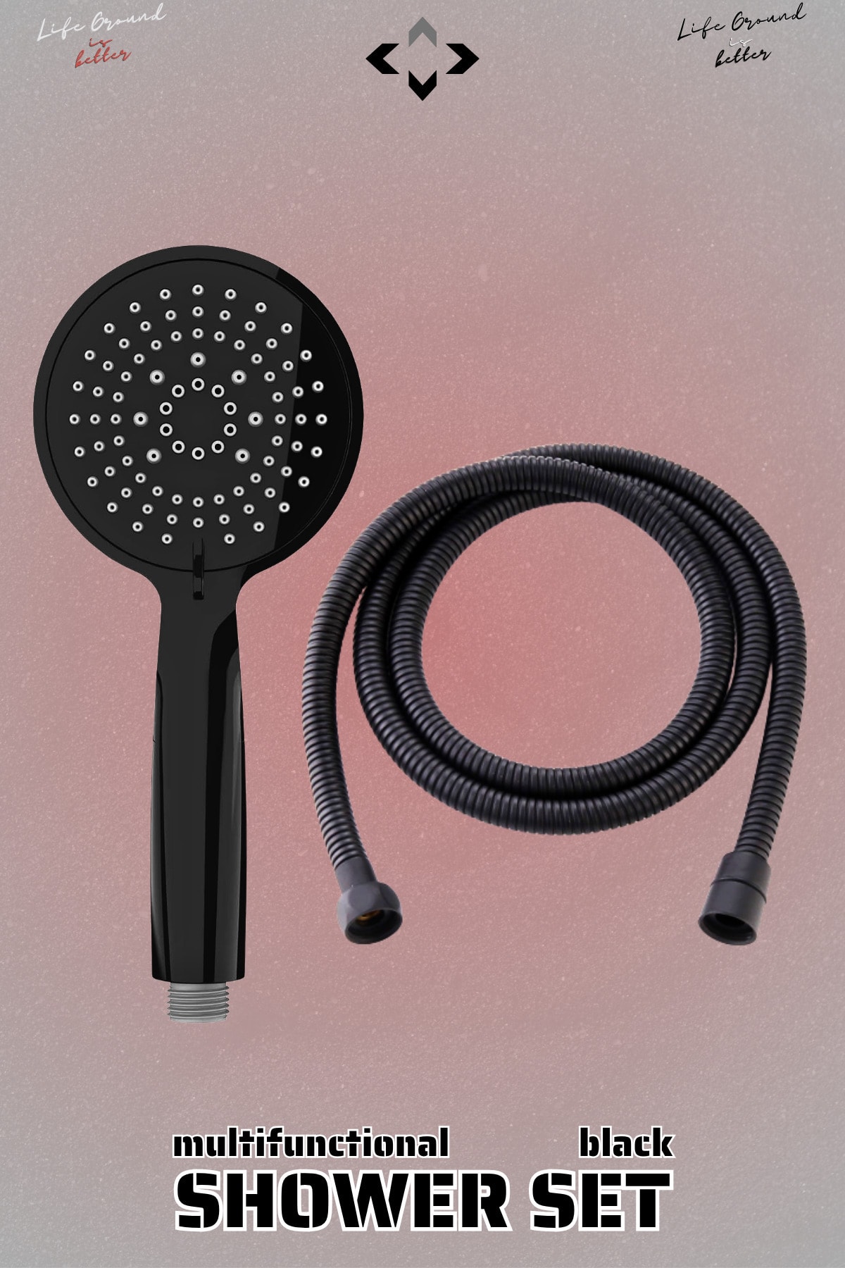 Çok Fonksiyonlu 150 Cm Siyah Duş Takımı Duş Seti Duş Hortumu Duş Başlığı Banyo Seti Duş Seti