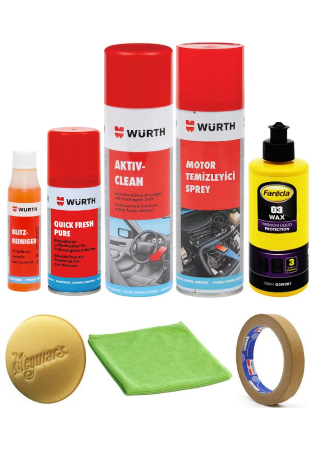 ARAÇ İÇ VE DIŞ BAKIM SETİ 8 PARÇA