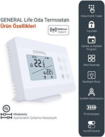 HT300S RF Kablosuz Oda Termostatı Gelişmiş TPI Teknolojisi ile %35 Enerji Tasarrufu