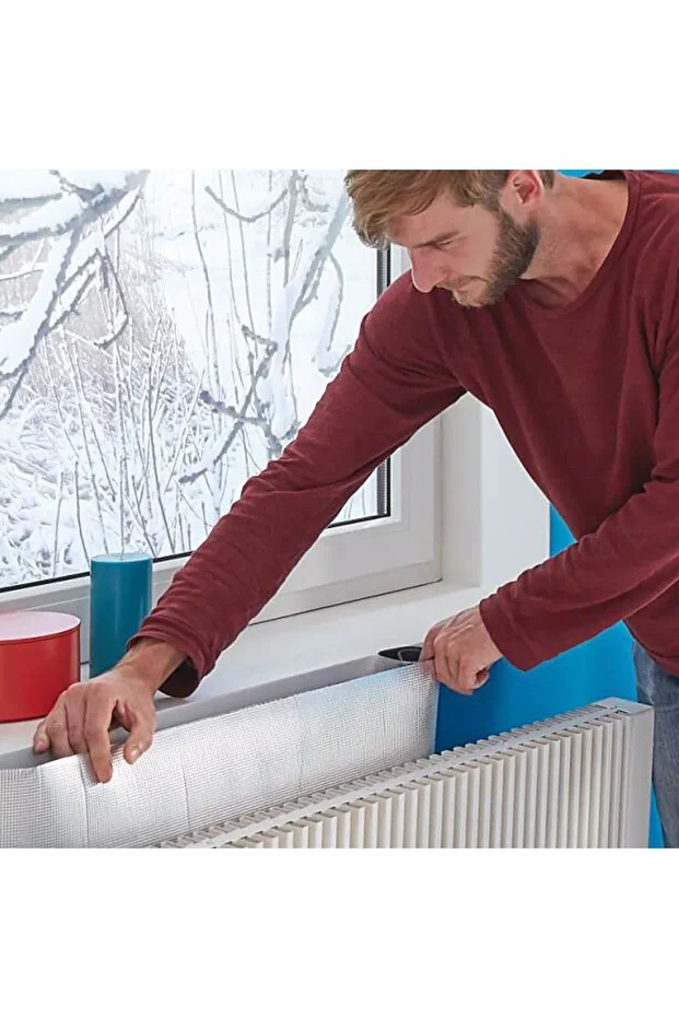 2 mt Kalorifer Radyatör Arkalığı Isı Yalıtımı İzalasyon Levhası Petek Arkası Alüminyum Folyo (1 cm)