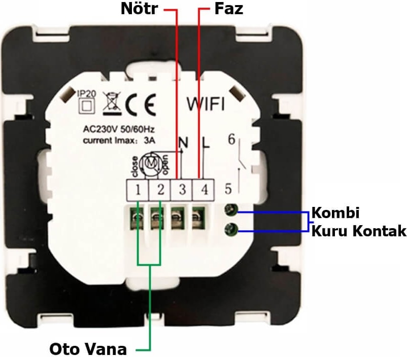 As880K Wifi Akıllı Uzaktan Kombi Kontrol Ünitesi (Kablolu) Tuya Uyumlu