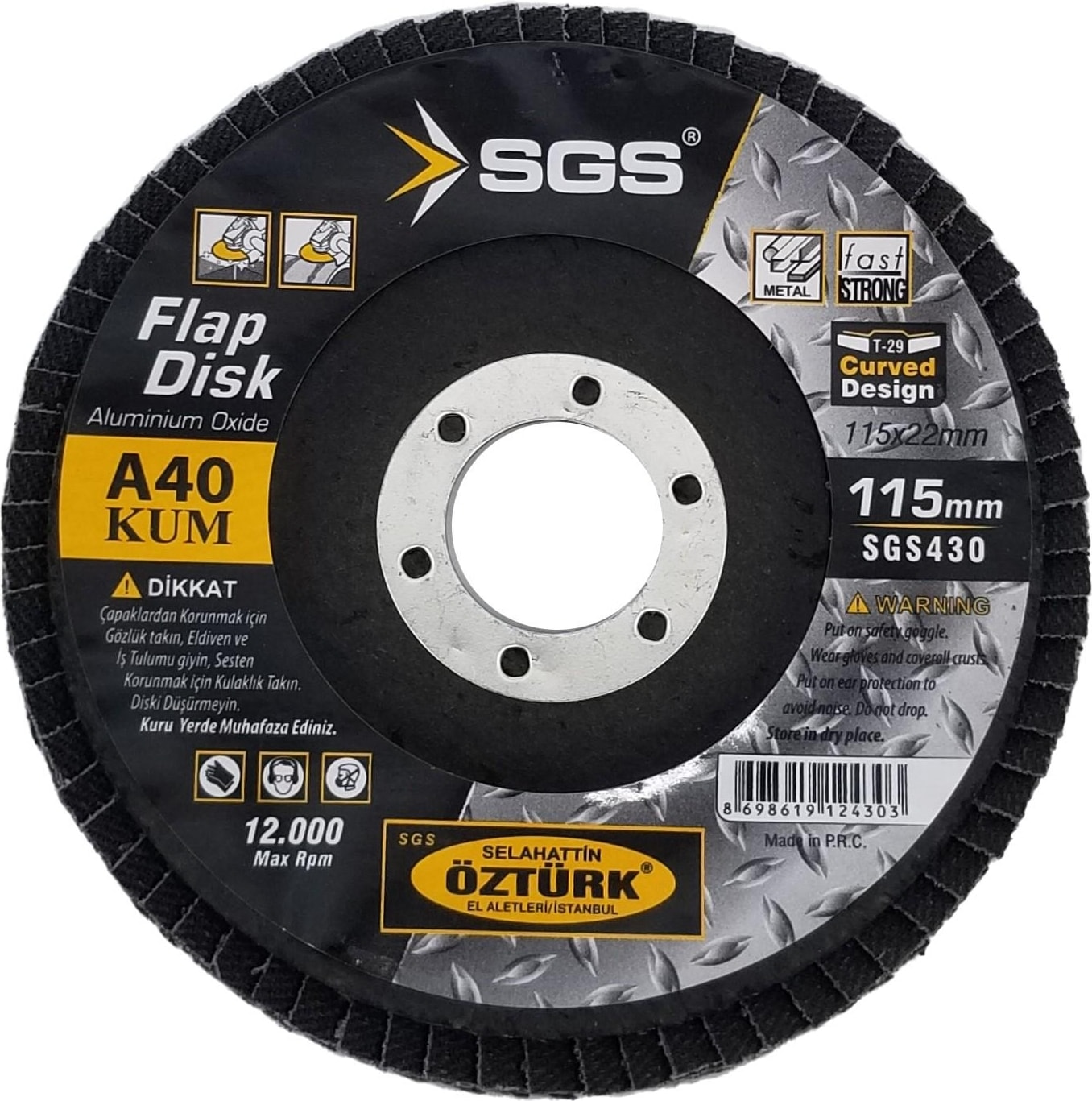 Flap Disk Zımpara Alüminyum Oksit 115MM 40KUM 20 Adet