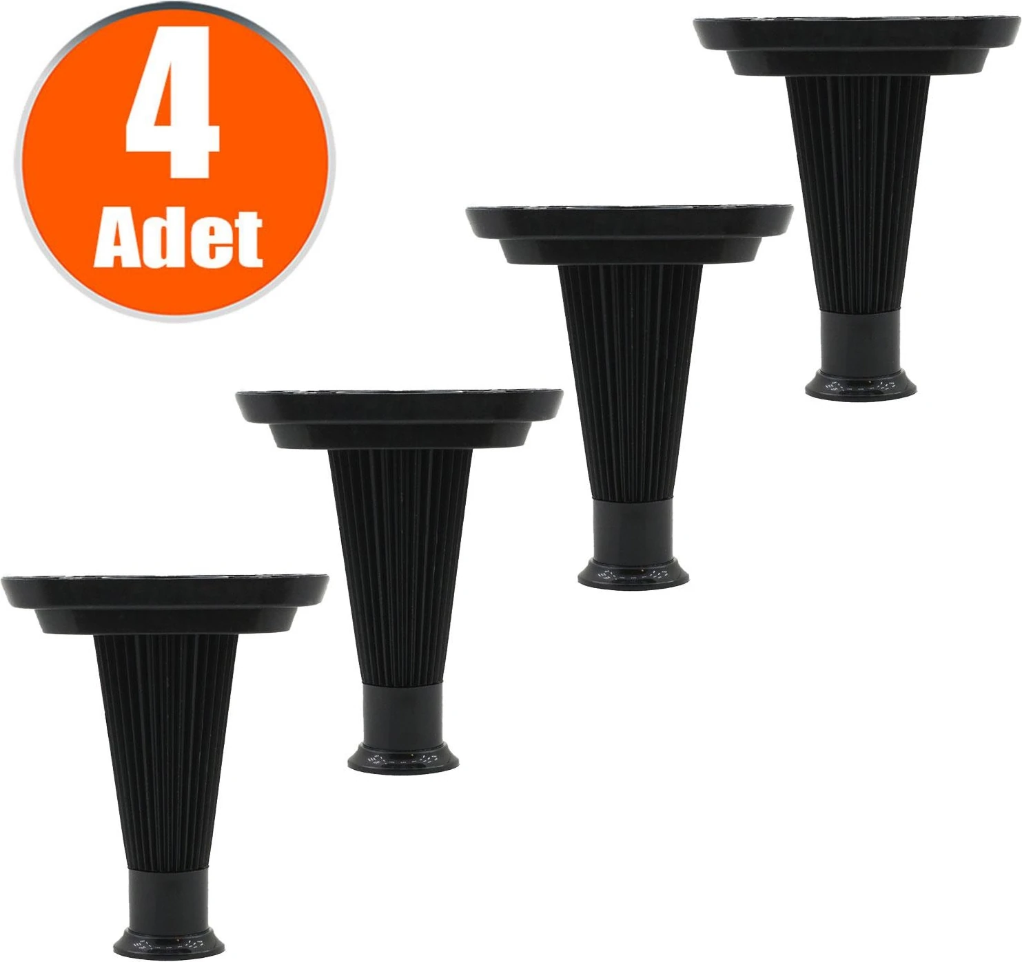 Mobilya Kanepe Ünite Koltuk Ayağı 15 Cm Siyah Baza Ayakları (4 Adet)