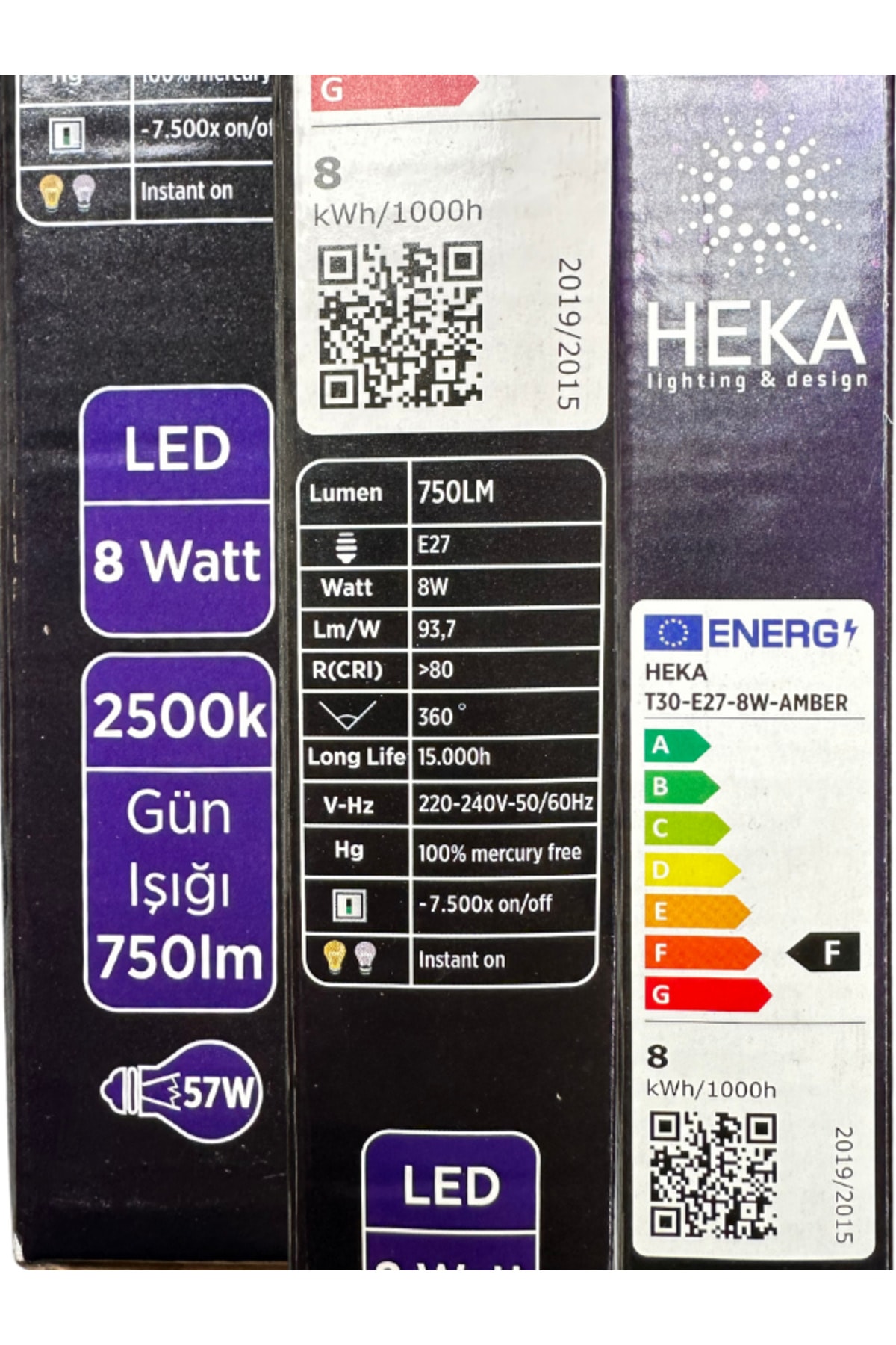 (10 Adet)  8W (57W) 2500K (Günışığı) E27 Duylu (Kalın Duy) Çubuk Led Ampul