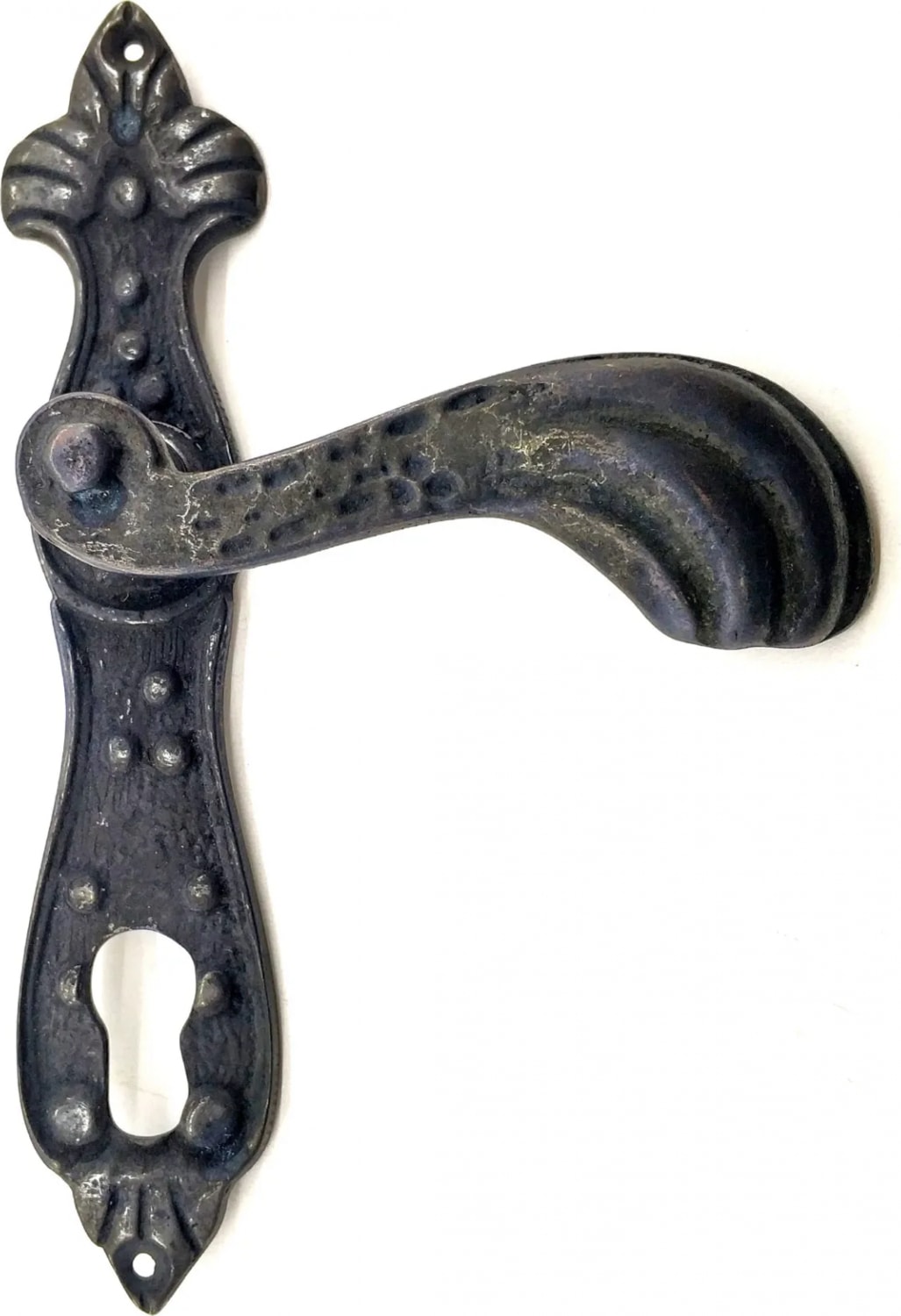 Antika Tarz Dekoratif Pirinç Mevlana Yale Kapı Kolu - 228X48 Mm, Oksit