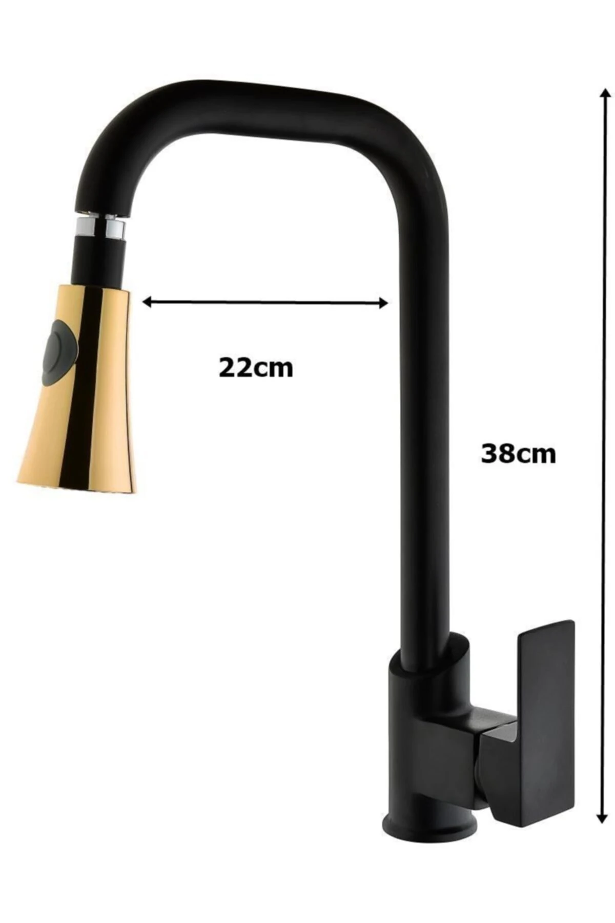 Karya Siyah Gold Uzun Çift Fonksiyonlu Mutfak Bataryası