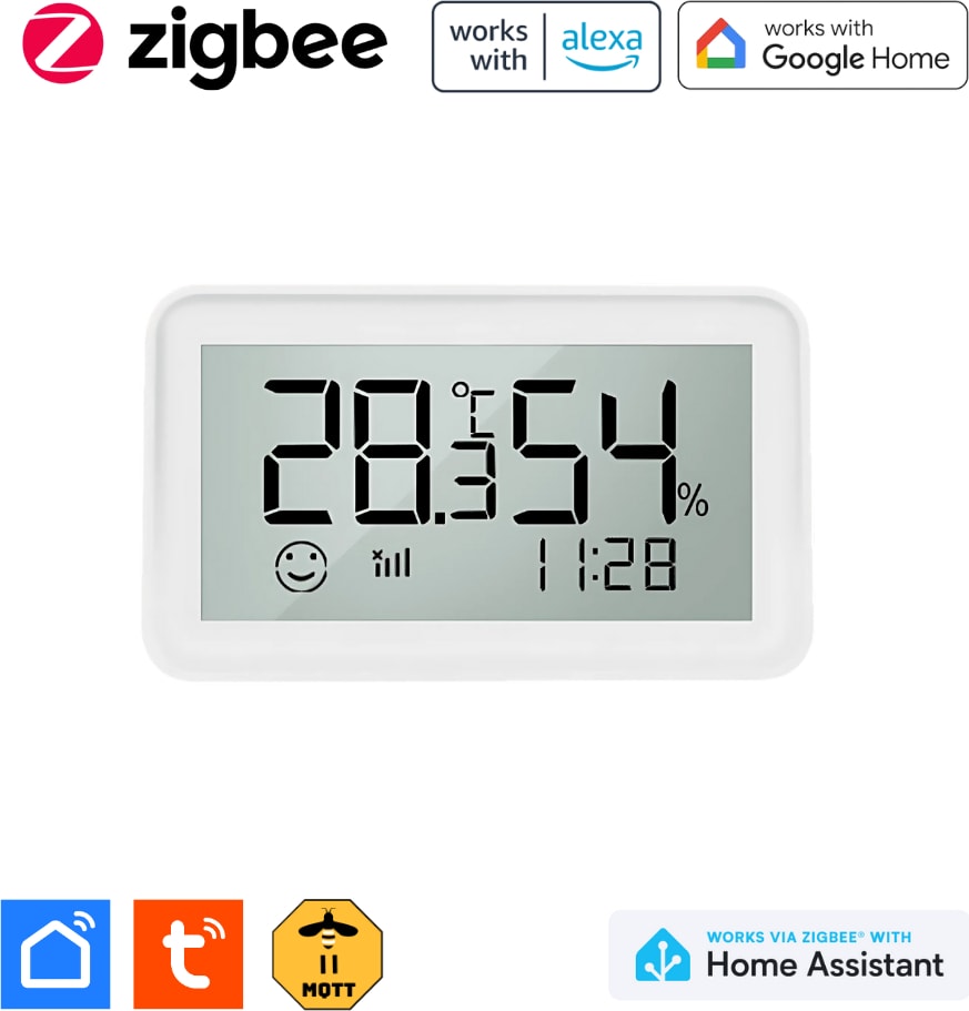 Zigbee Sıcaklık ve Nem Sensörü ( Tuya, Smart Life Home Assistant Uyumlu )