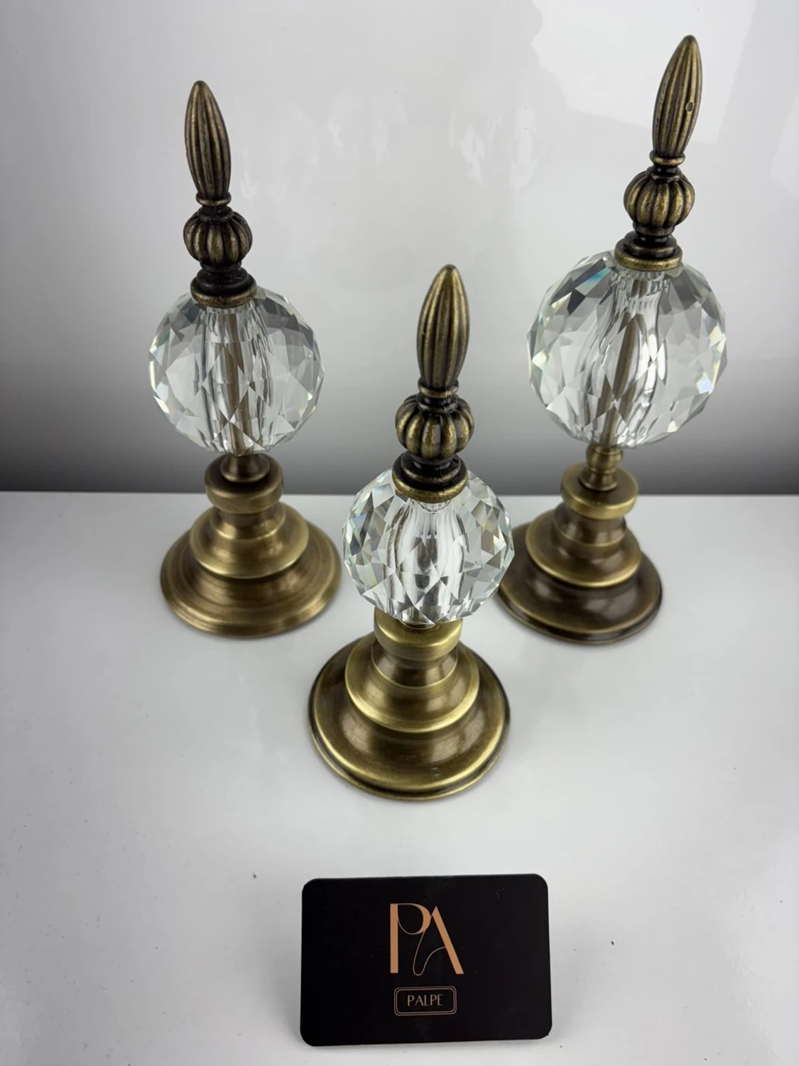 Kristal 3lü Metal Dekoratif Obje Biblo Süs Eşya Salon Aksesuar Tv Sehpa Masa Konsol Ofis Salon Dekor