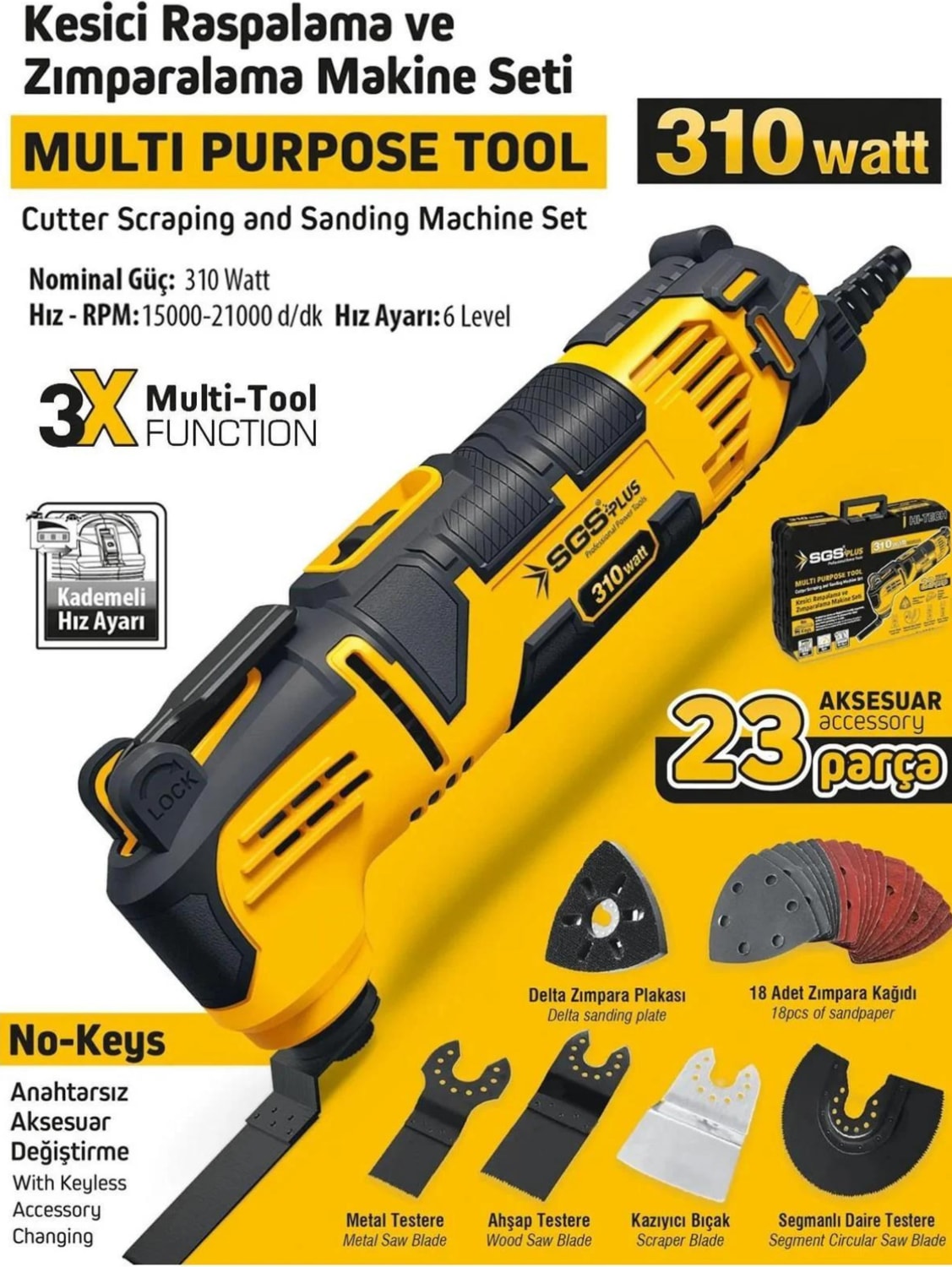 Multı-Tools Kesici ve Raspalama Makinesi 310 Watt