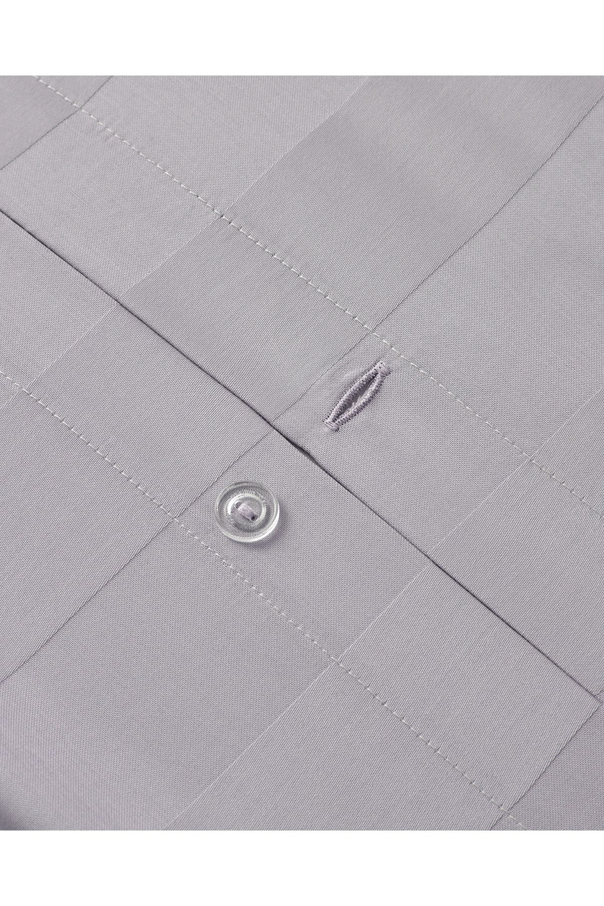 Deluxe Çizgili Pamuk Saten Çift Kişilik Nevresim Takımı 200x220 cm Açık Leylak