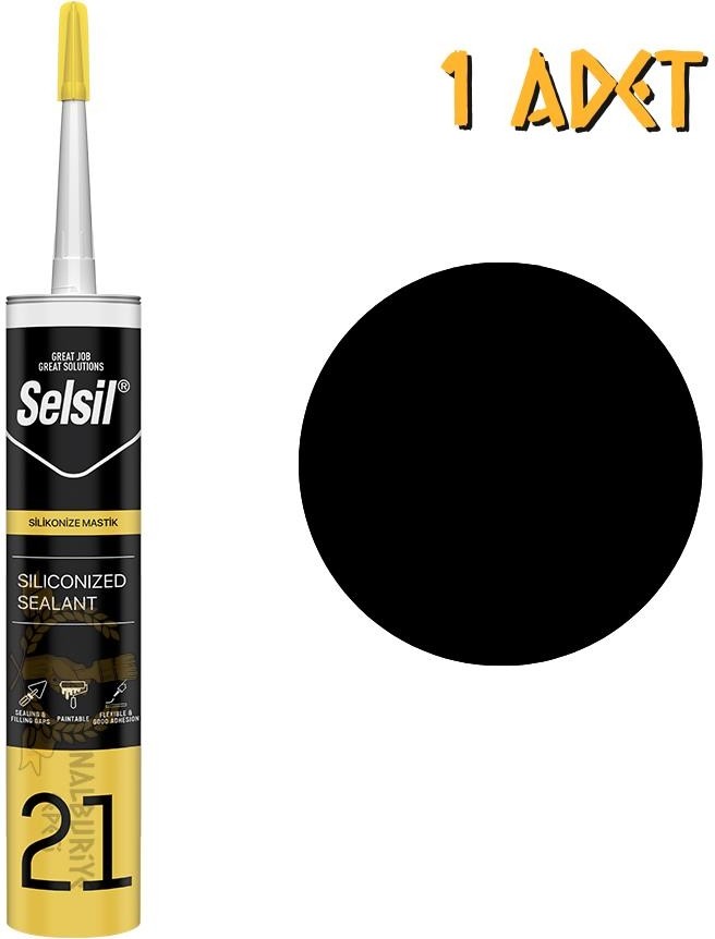 Silikonize Mastik Siyah 500 Gr. - 1 Adet