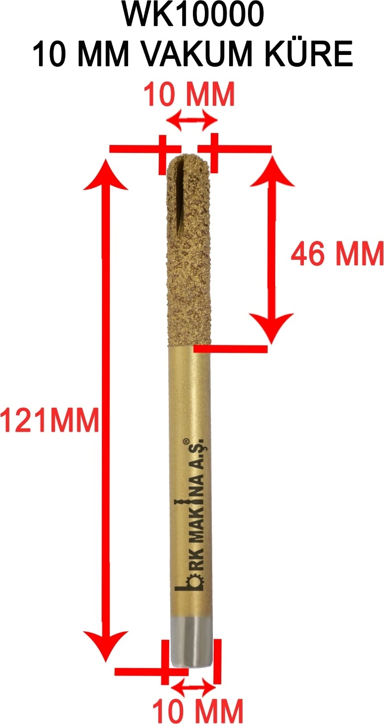 Mermer Granit Vakum Küre Freze 10 mm