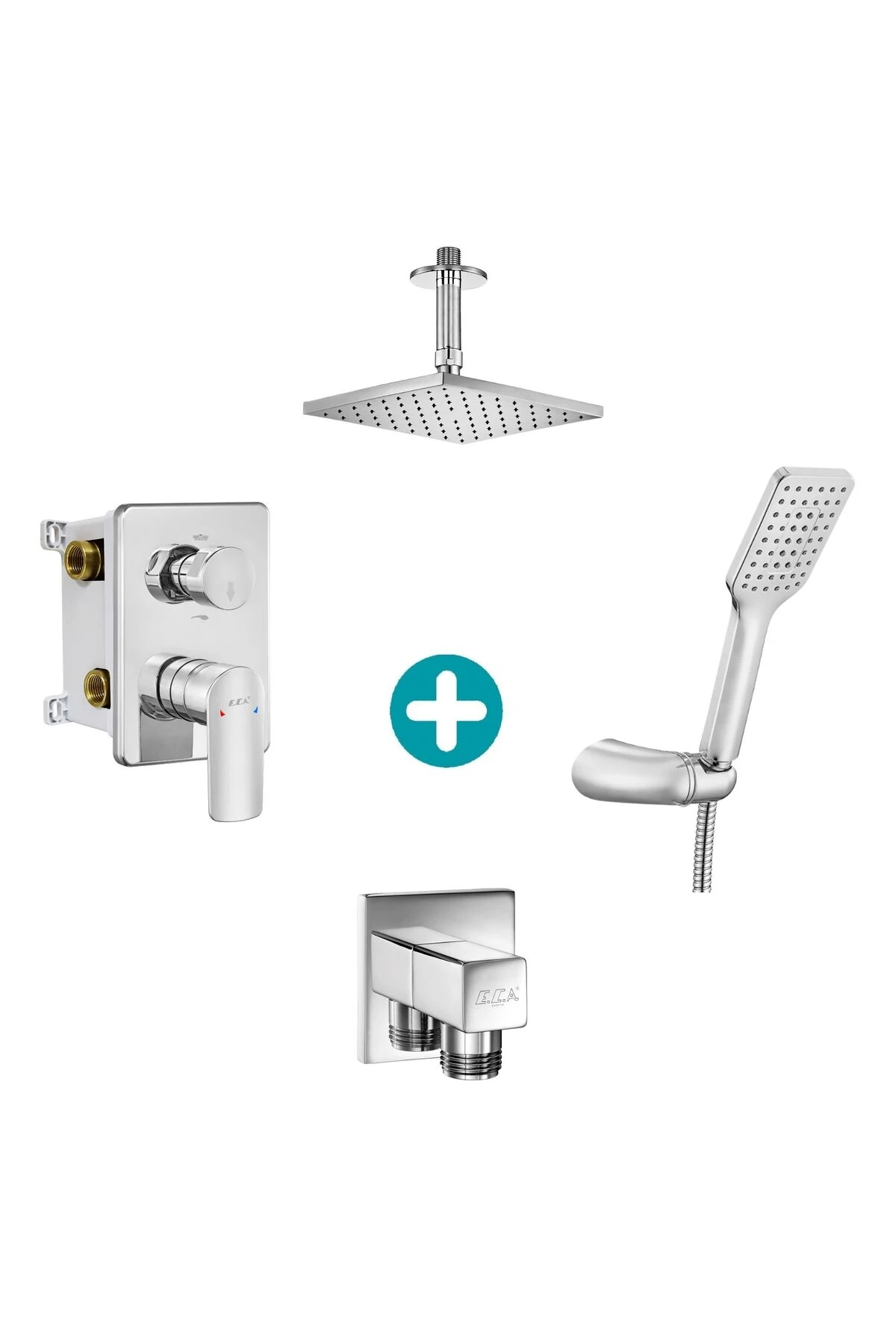 Lia Ankastre Gömme Banyo Bataryası Duş Seti Tüm Parçalar Dahil Tavandan