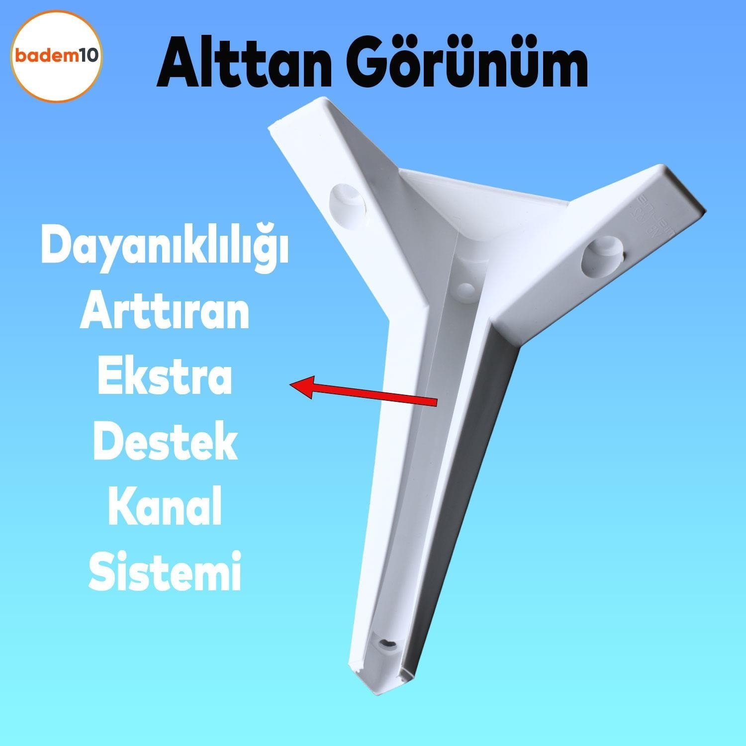 Kale 6'lı Set Mobilya Tv Ünitesi Koltuk Kanepe Destek Ayağı 15 Cm Beyaz Baza Ayakları M8 Civatalı
