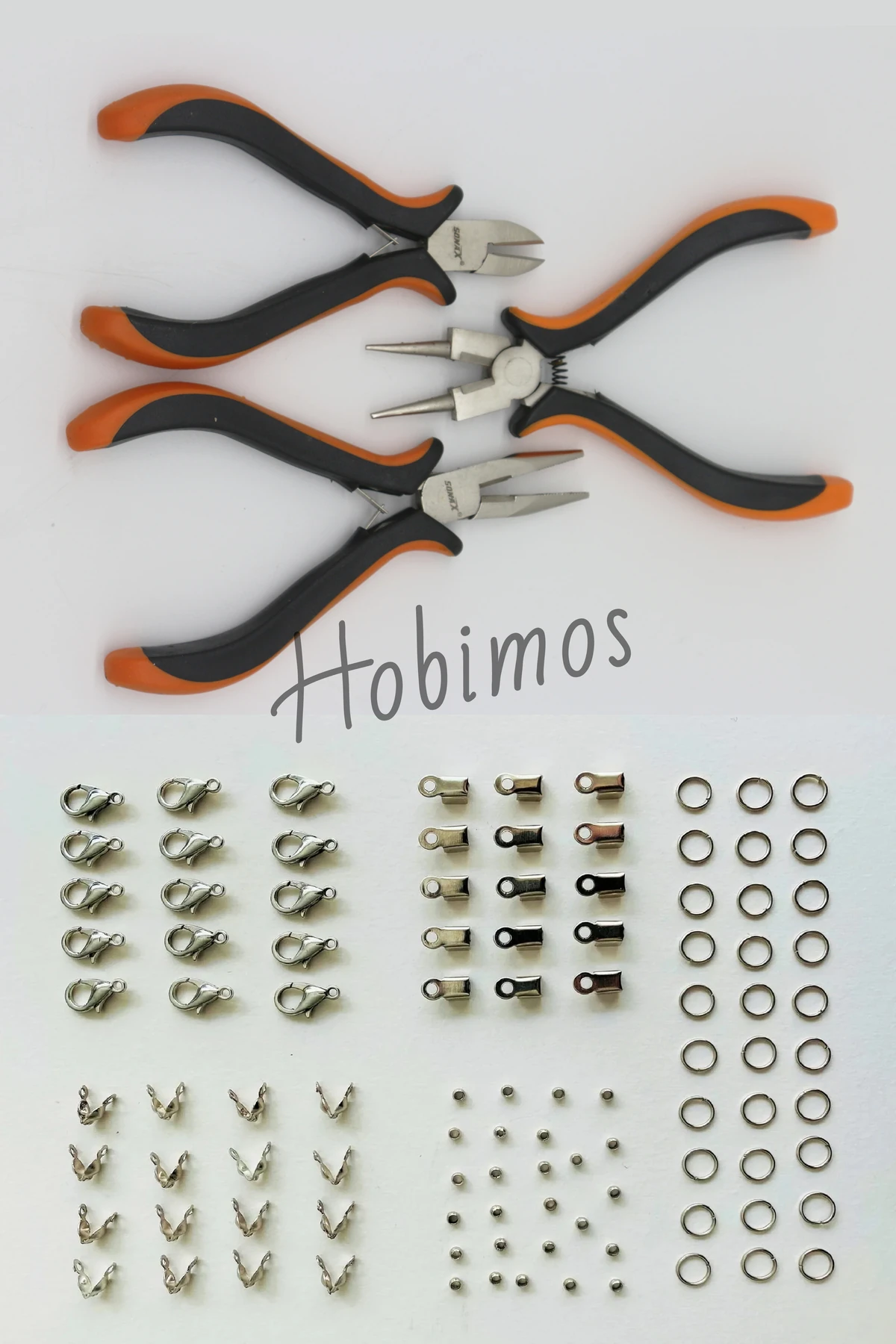 3lü Pense ve Takı Yapım Aparatları Seti-15  - Kivirma Pense, Kargaburun, Yan Keski ve Aparatlar