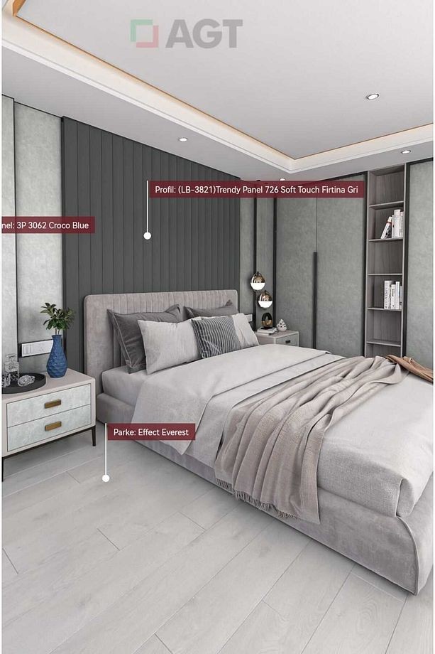 Kargo bedava, Antalya Yıldız Duvar Lambri Profili Lb 3821 Soft Touch fırtına gri