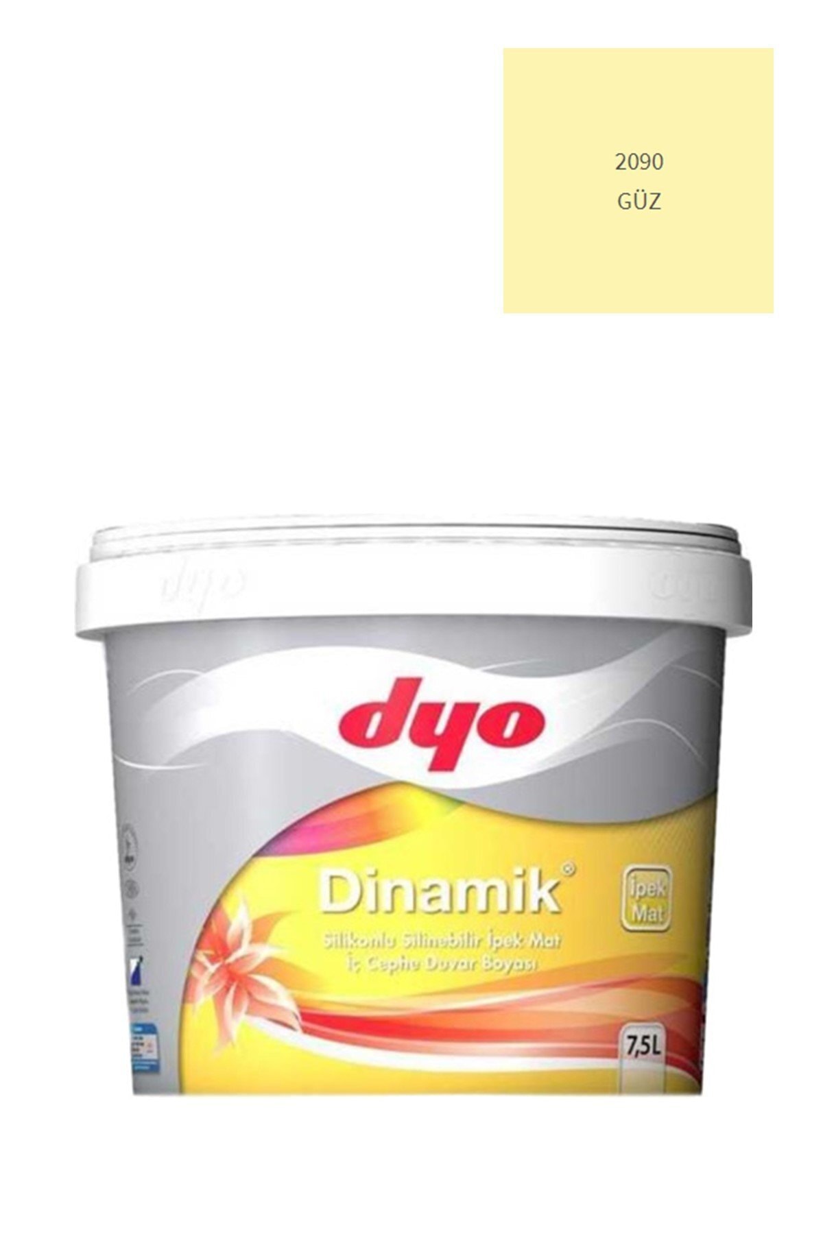 Dinamik Silikonlu Silinebilir Ipek Mat Iç Cephe Duvar Boyası 2090 Güz 7,5 Lt