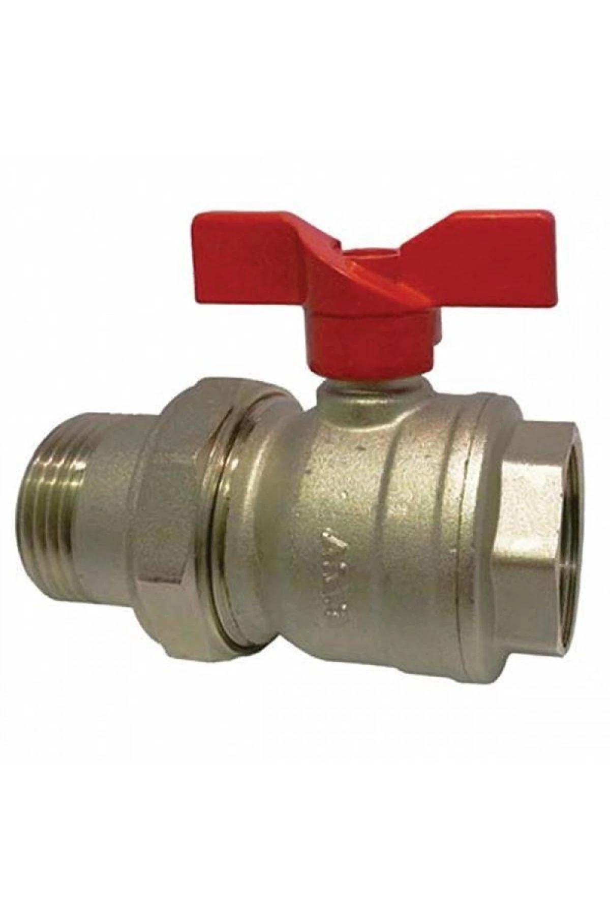 1 Rakorlu Küresel Valf Kırmızı Kelebek Volanlı