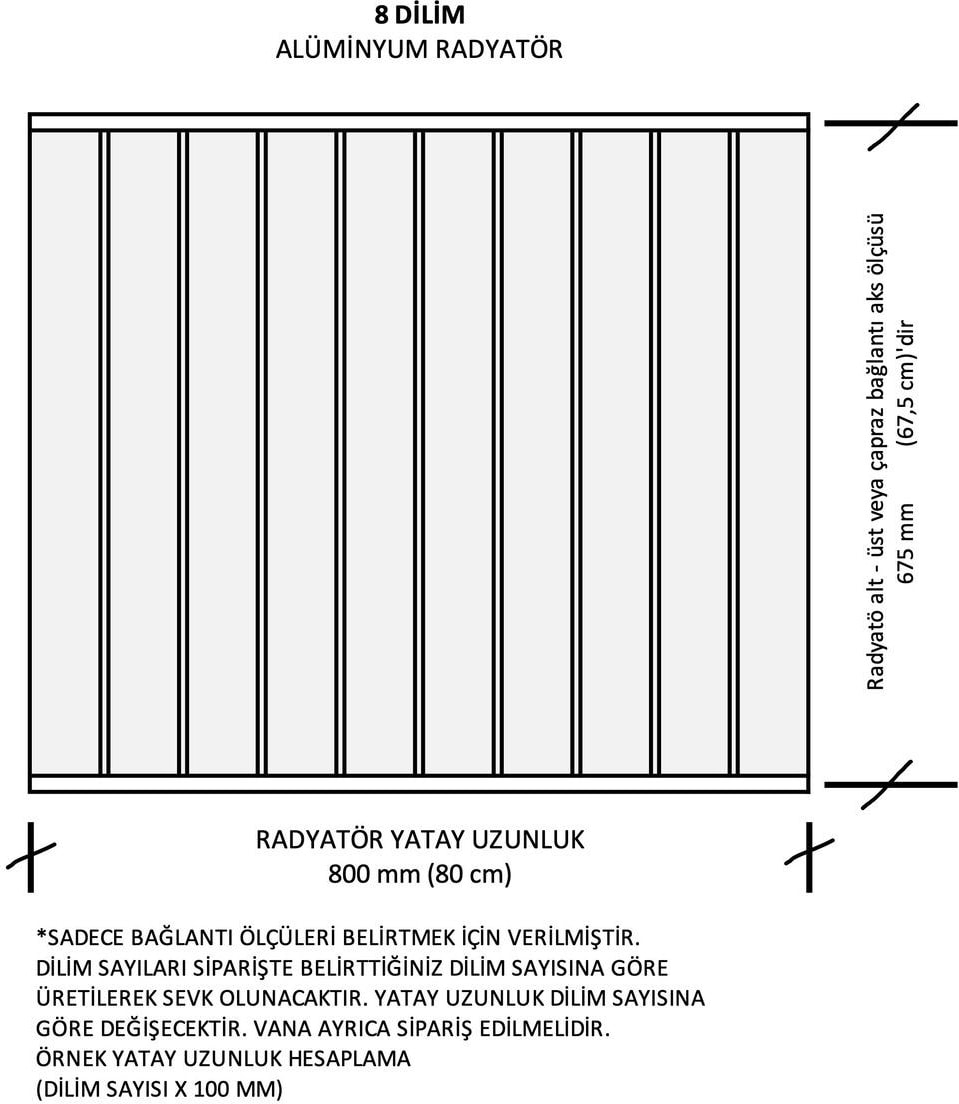 Alüminyum Panel Radyatör Ekol 700X800 Ral 9010 Beyaz