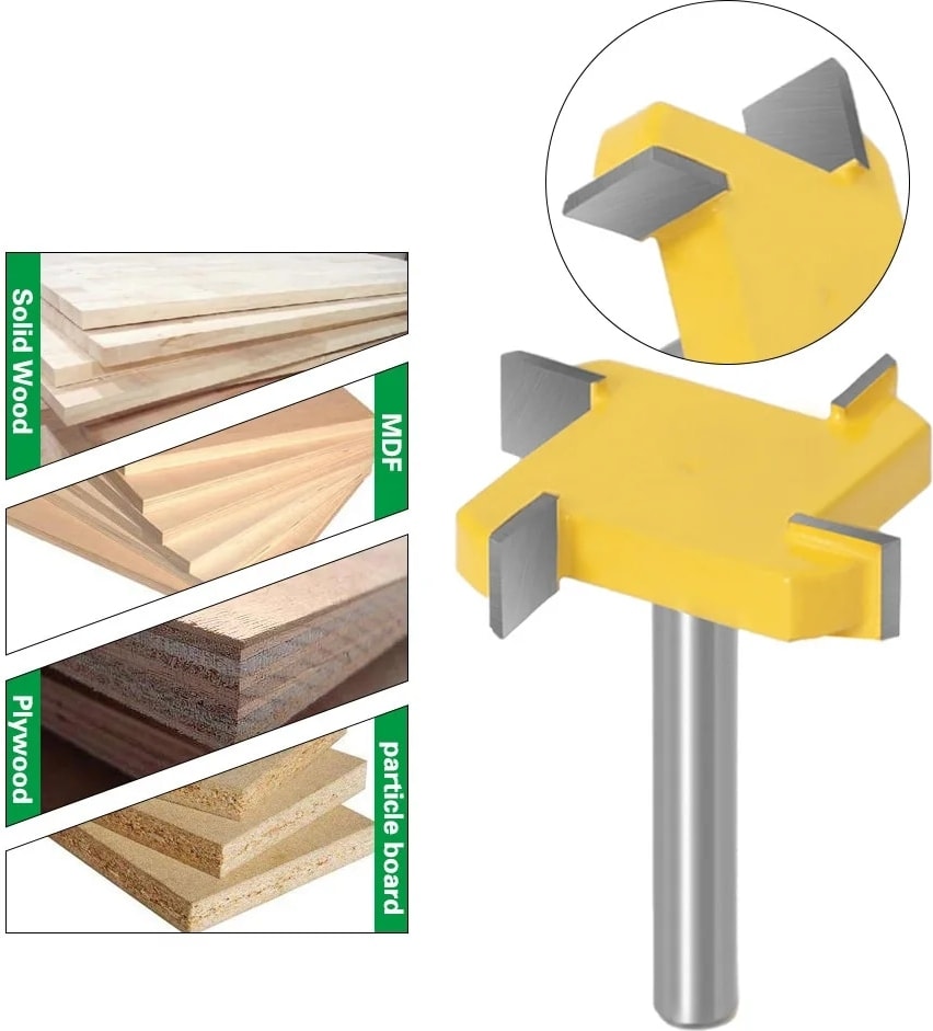 6.35X40X6.35 1 Adet 6mm 6.35MM 8mm Shank 4 Kenar T Tipi Planya Kesici Ağaç Işleme Aleti Freze Uçları Ahşap Endüstriyel Sınıf Freze Kesicisi (Yurt Dışından)