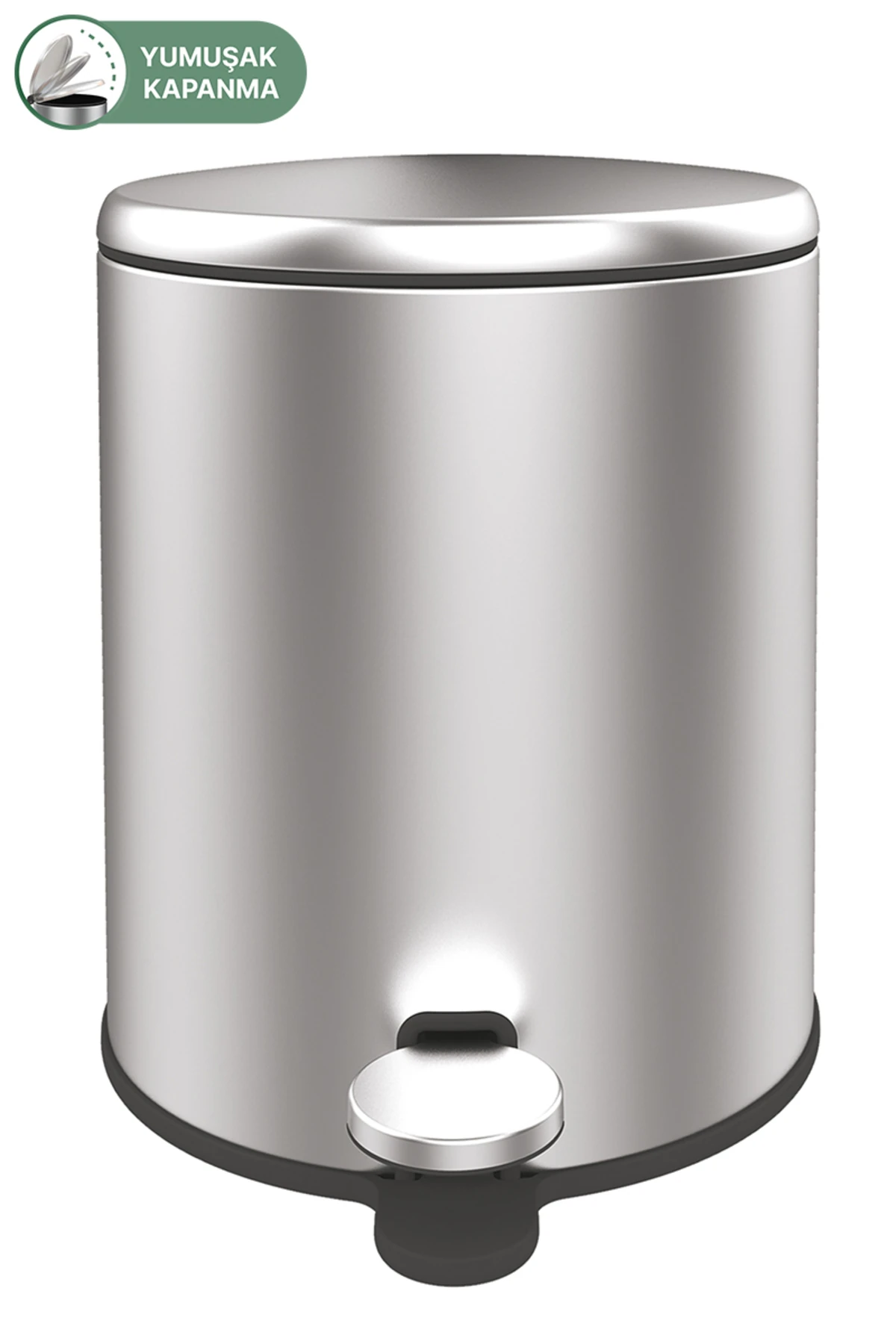 Cigo Pedallı Çöp Kovası 6Lt Mat İç Kısım Siyah