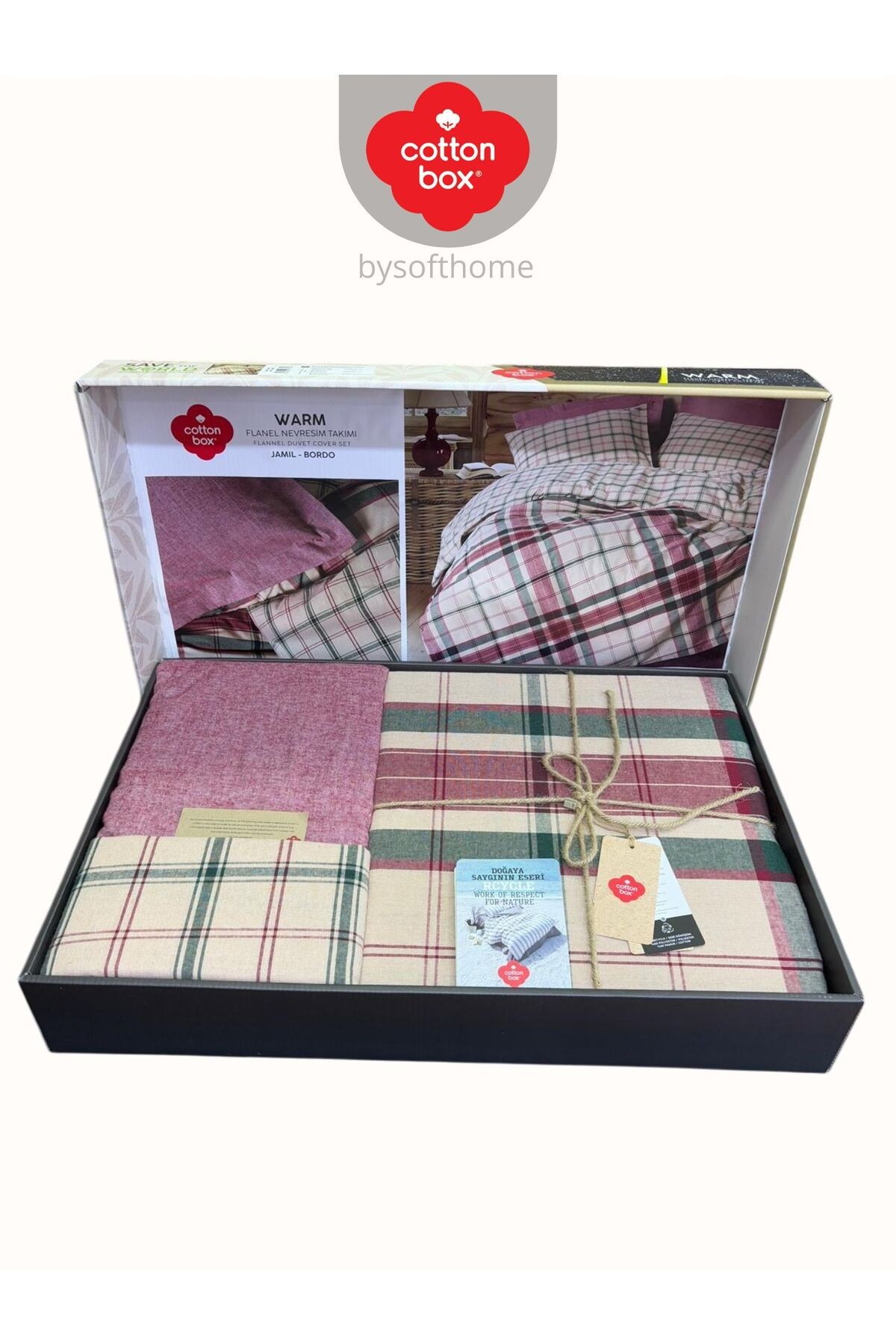 FLANEL WARM JAMIL BORDO Çift Kişilik Nevresim Takımı