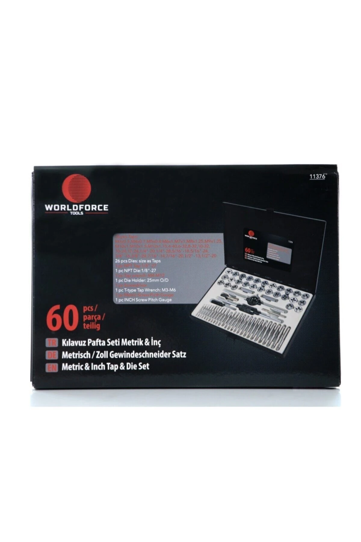 60 Parça Pafta Kılavuz Seti S2 Çelik Profesyonel Metrik İnç