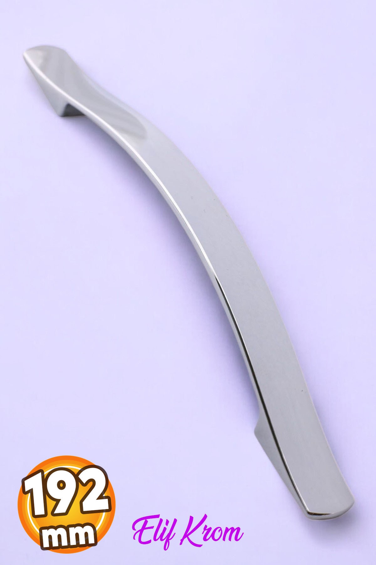 BADEM10 Elif (192 MM - 19.2 CM) Metal Krom Mobilya Mutfak Çekmece Dolabı Dolap Kulpu Kulbu Kulpları
