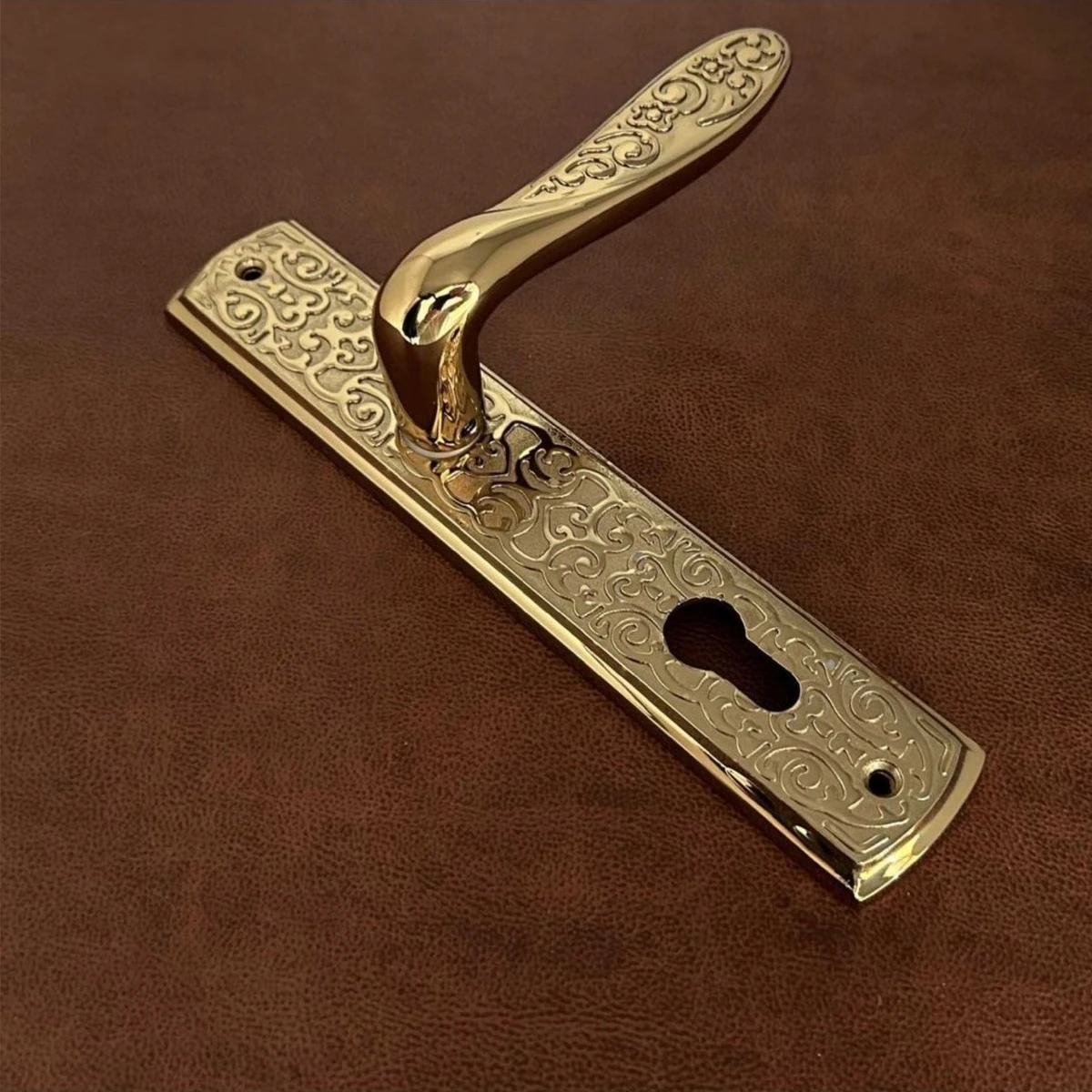 Özen Handles Imza Titanyum ZK19 Zamak Aynalı Yale Çelik Kapı Kolu 1 Takım